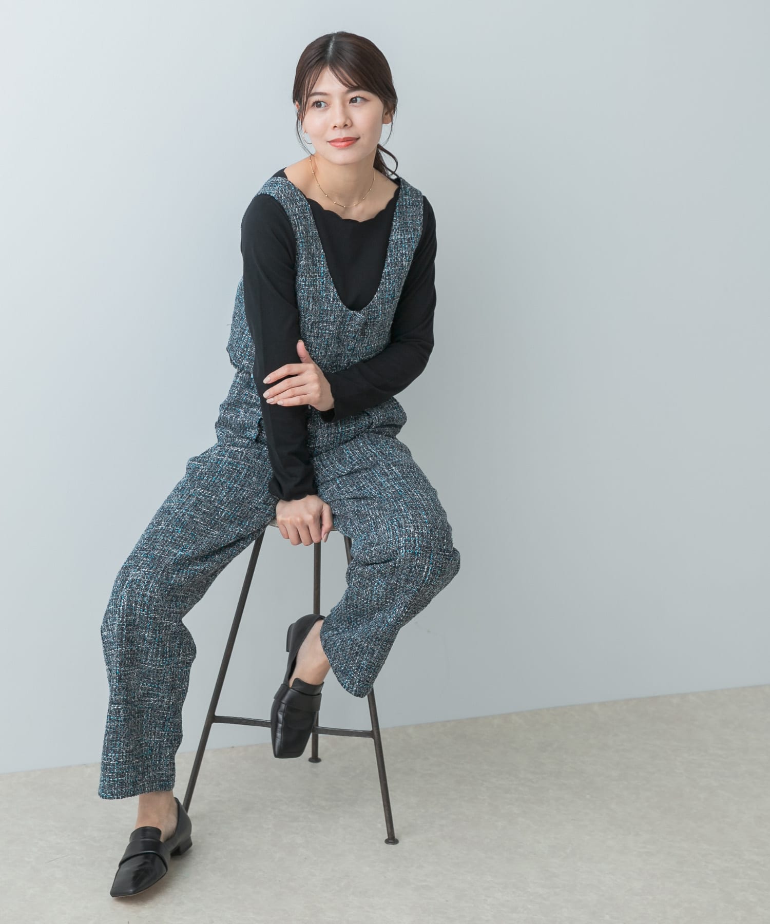 F by ROSSO　ツイードビスチェ+ワイドパンツ