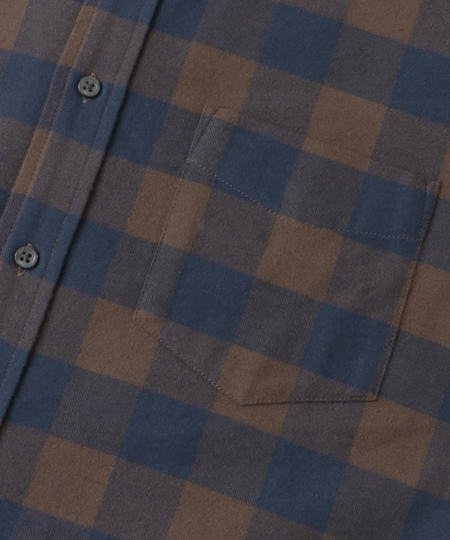 『抗菌 / 防臭』『XXLサイズあり』ハイパフォーマンスフランネルバンドカラーシャツ BRN CHECK S