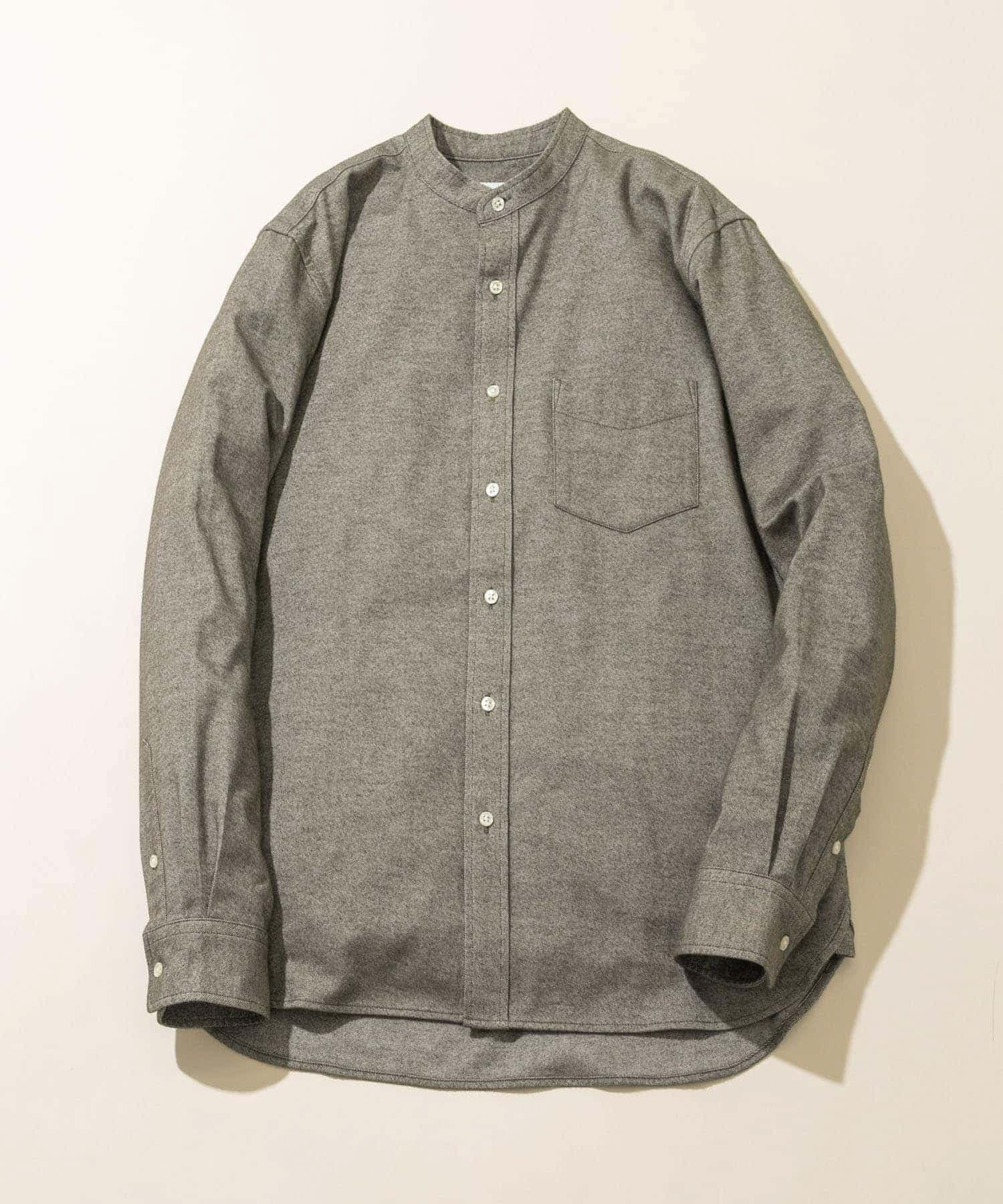 『抗菌 / 防臭』『XXLサイズあり』ハイパフォーマンスフランネルバンドカラーシャツ KHAKI S