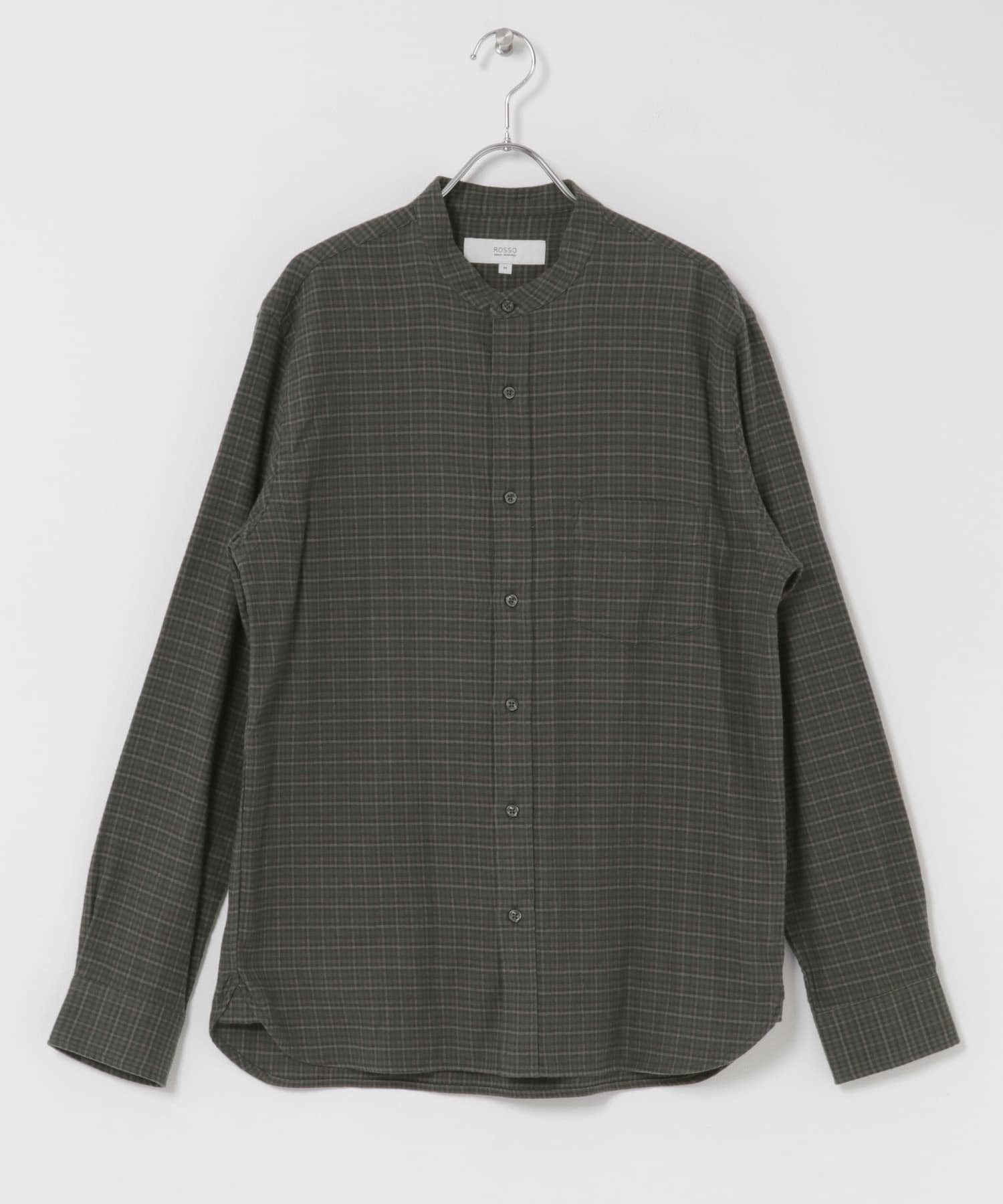 『抗菌 / 防臭』『XXLサイズあり』ハイパフォーマンスフランネルバンドカラーシャツ GRN CHECK S