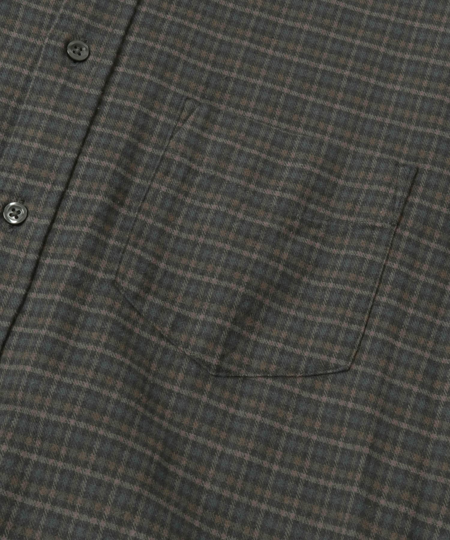 『抗菌 / 防臭』『XXLサイズあり』ハイパフォーマンスフランネルバンドカラーシャツ GRN CHECK S