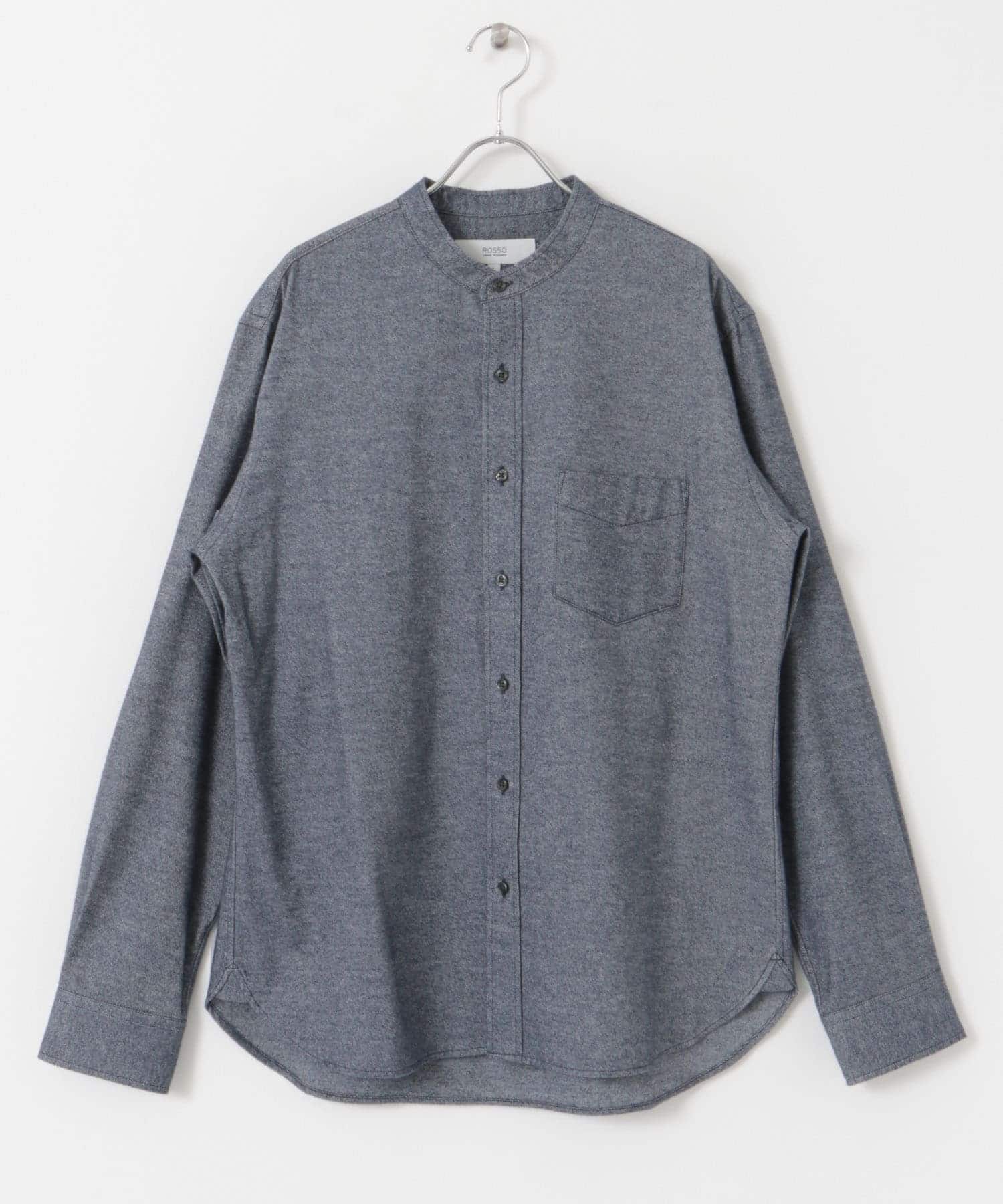 『抗菌 / 防臭』『XXLサイズあり』ハイパフォーマンスフランネルバンドカラーシャツ NAVY S