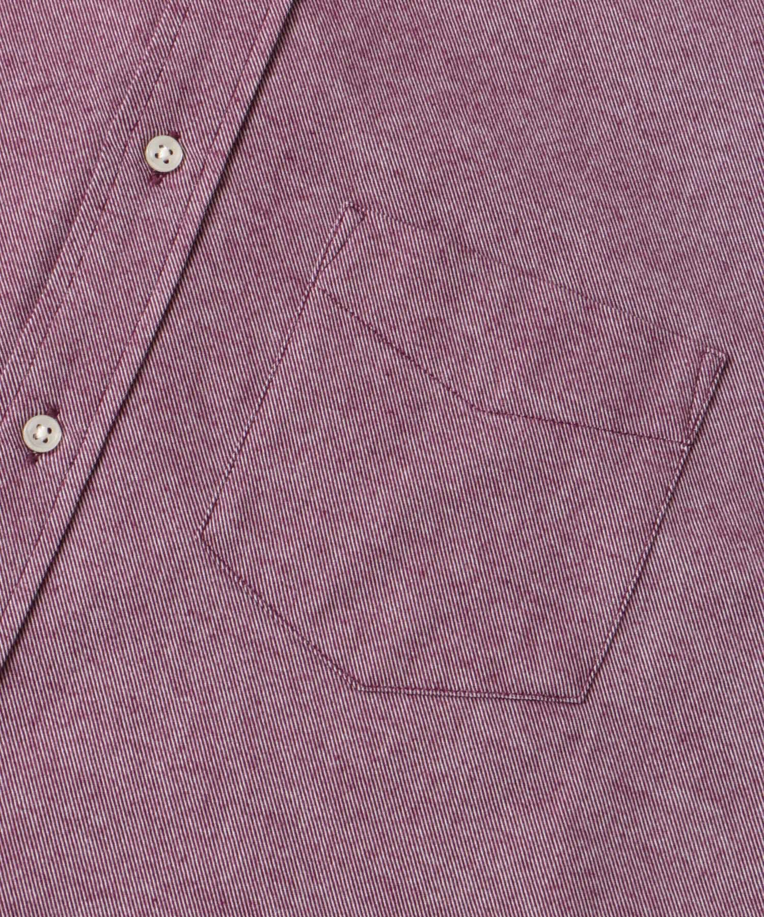 『抗菌 / 防臭』『XXLサイズあり』ハイパフォーマンスフランネルバンドカラーシャツ BORDEAUX S