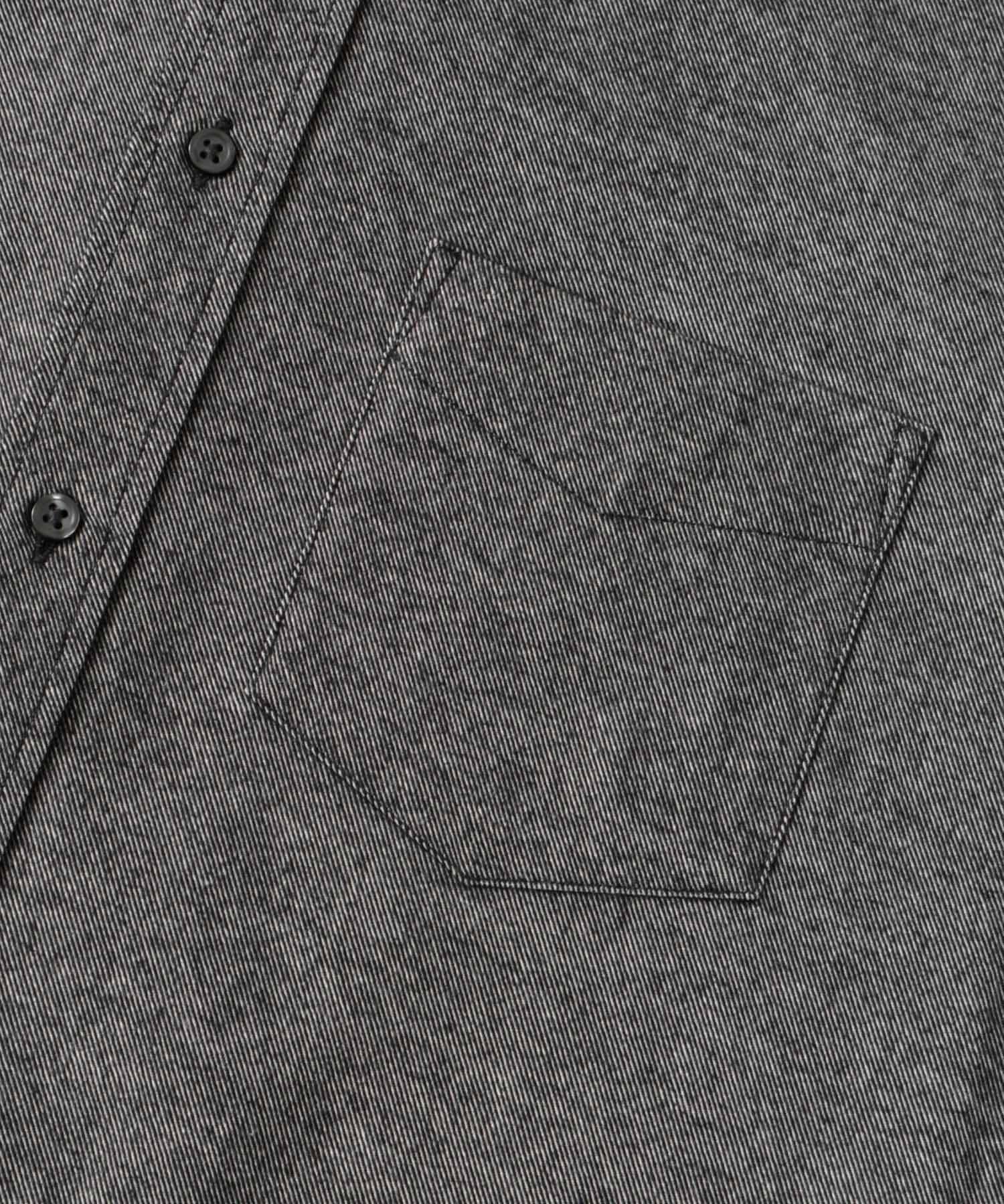 『抗菌 / 防臭』『XXLサイズあり』ハイパフォーマンスフランネルバンドカラーシャツ BLACK S