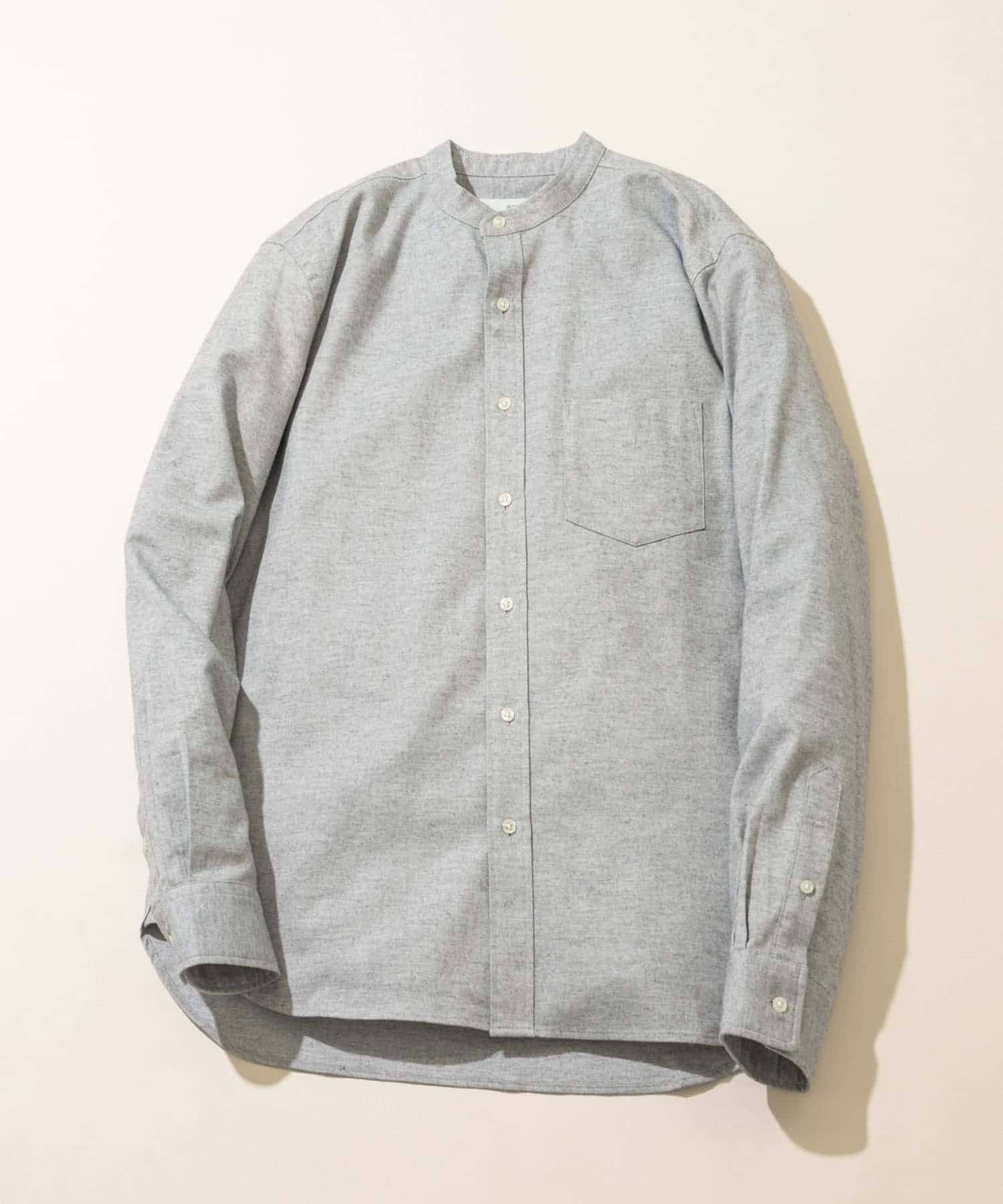 『抗菌 / 防臭』『XXLサイズあり』ハイパフォーマンスフランネルバンドカラーシャツ GRAY S