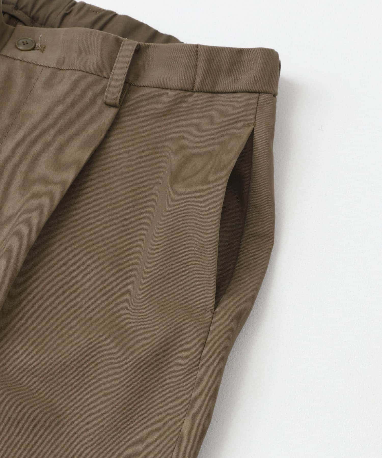 『XLサイズあり』ストレッチモールスキン1タックワイドスラックス BEIGE M