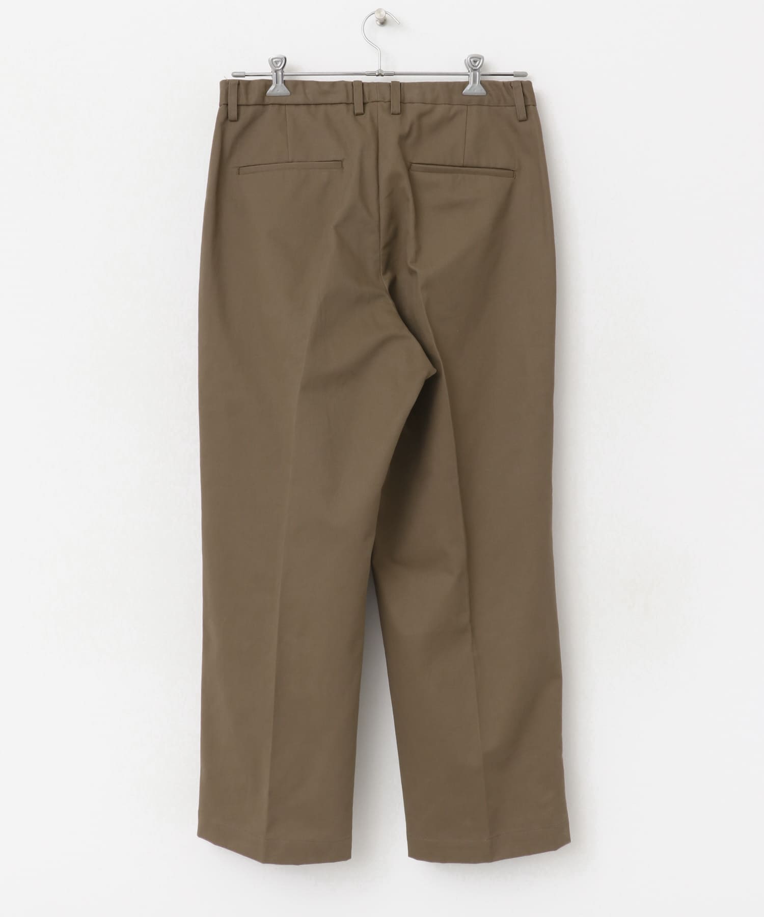 『XLサイズあり』ストレッチモールスキン1タックワイドスラックス BEIGE M