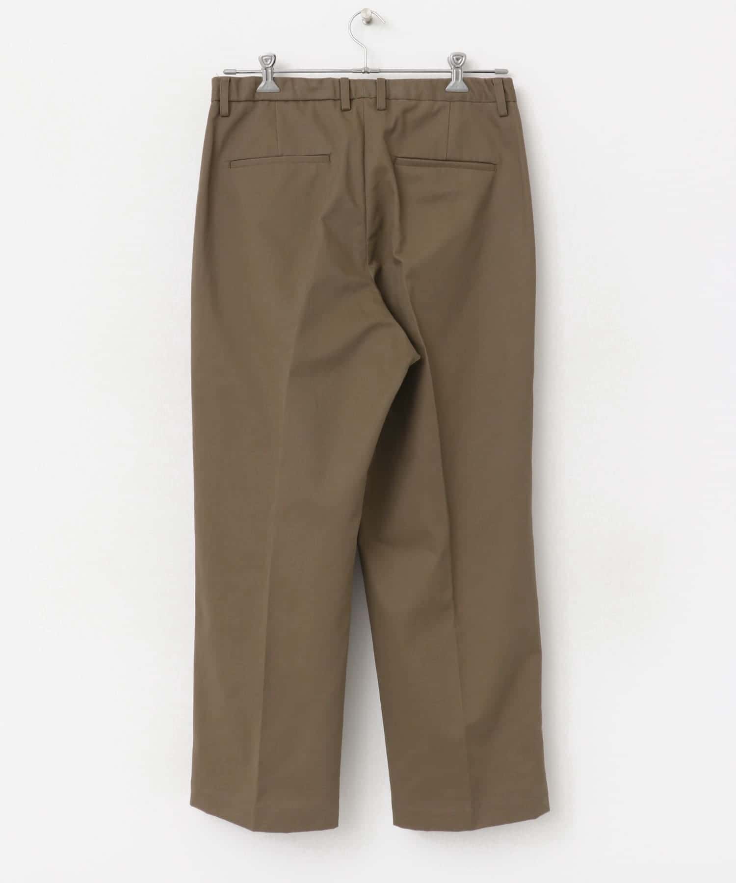 『XLサイズあり』ストレッチモールスキン1タックワイドスラックス BEIGE M