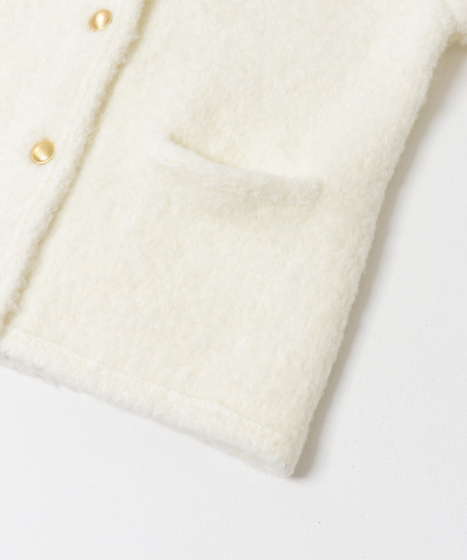 『WEB/一部店舗限定』ウール混ブークレニットジャケット OFF WHITE FREE