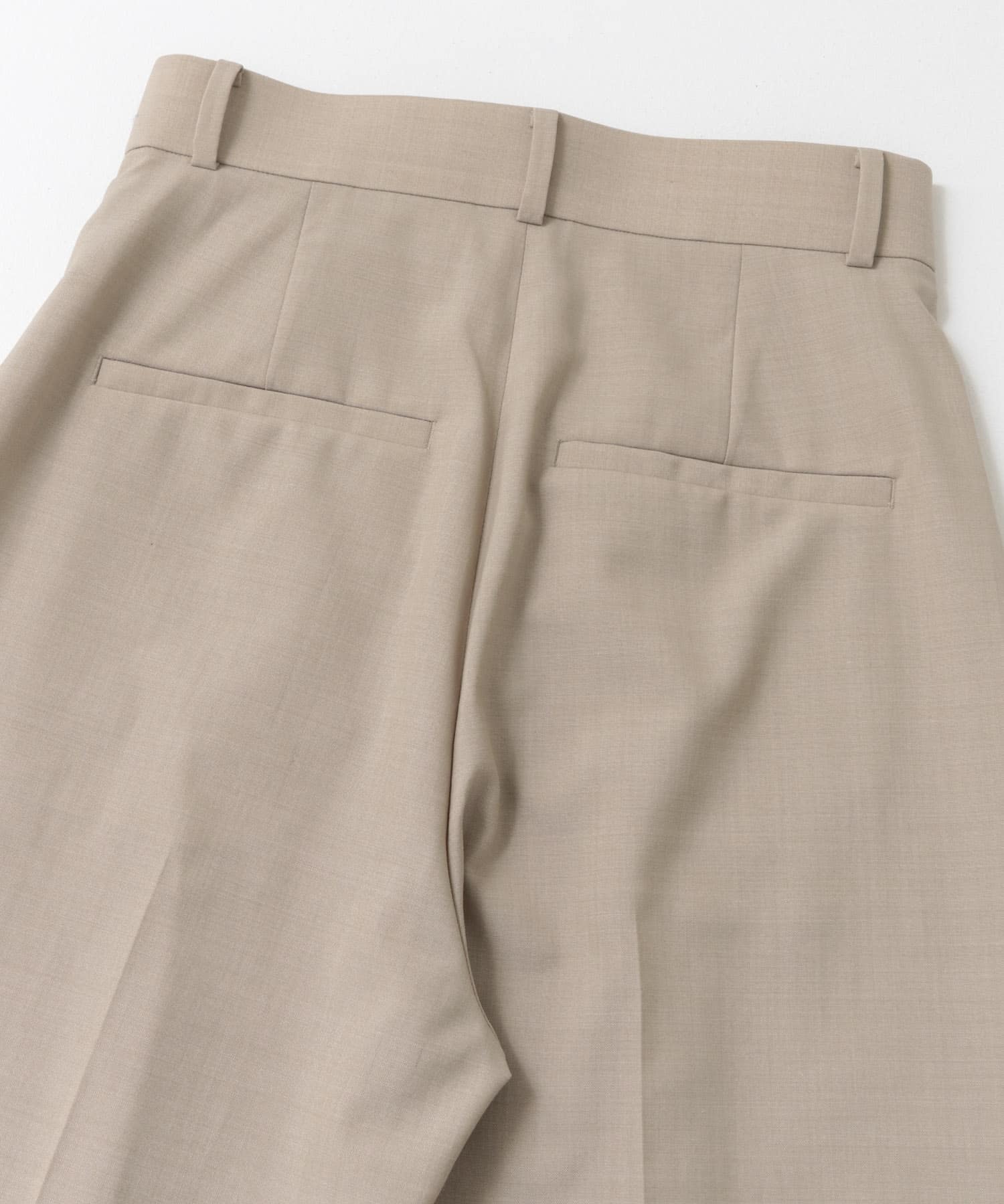 ウール混防シワハイウエストワイドスラックス L/BEIGE 34