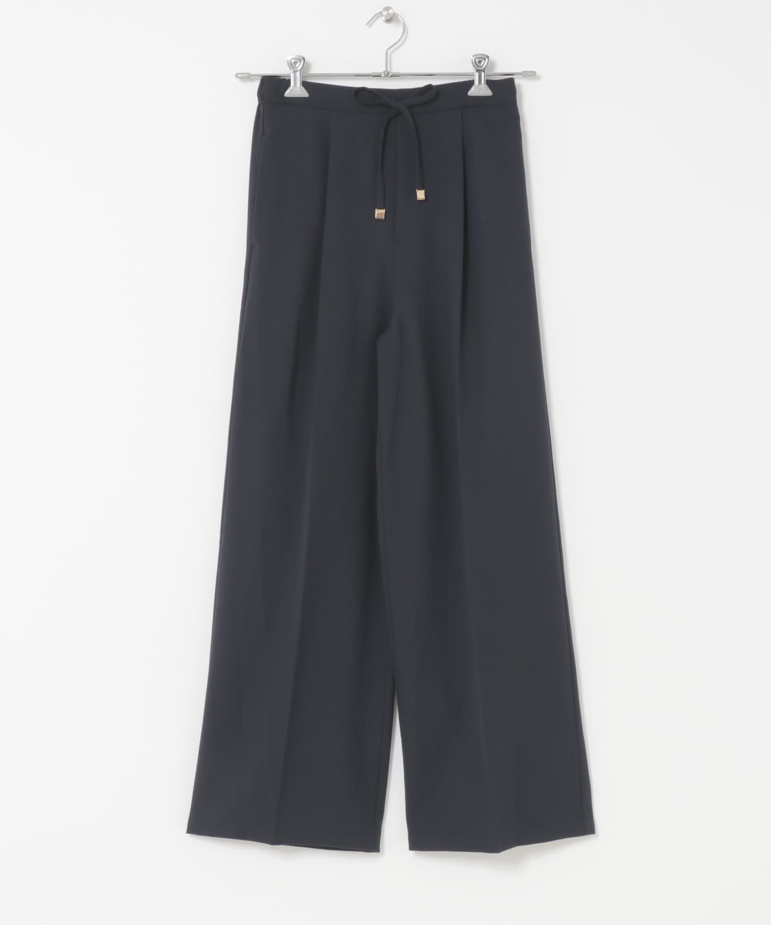 イージーケアウーステッドストレートパンツ NAVY 36
