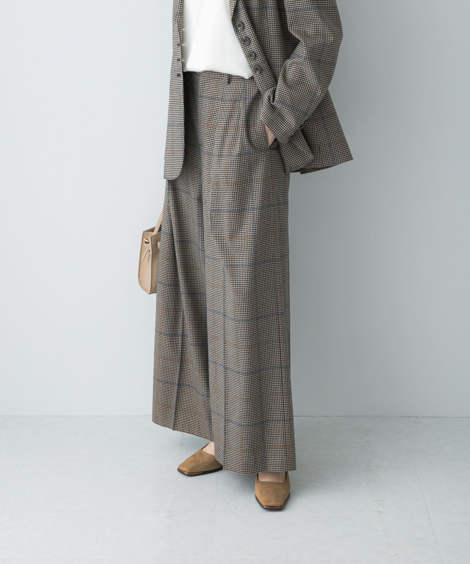 チェックワイドスラックス