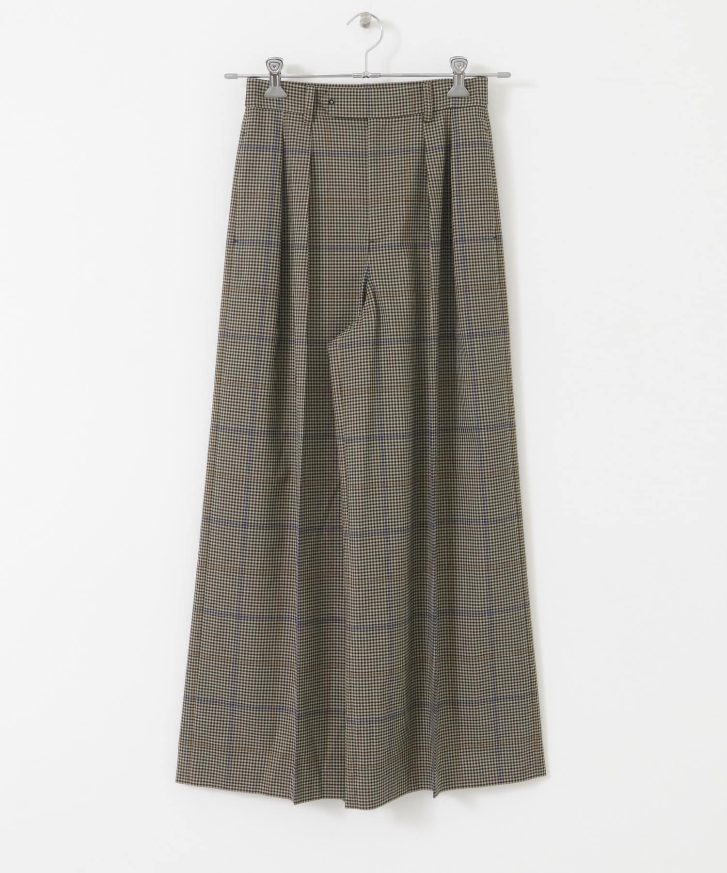 チェックワイドスラックス BROWN CHK 36