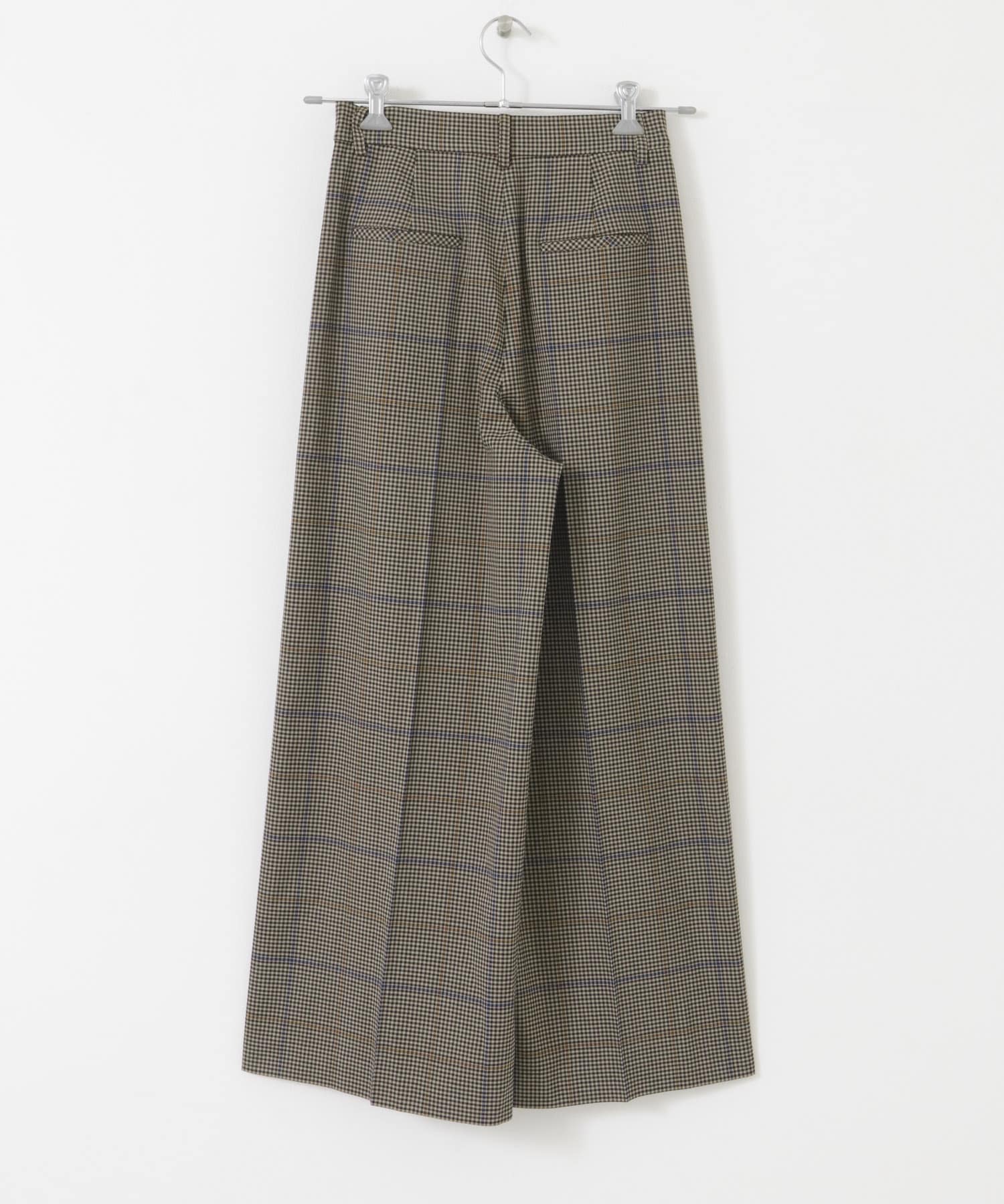 チェックワイドスラックス BROWN CHK 36