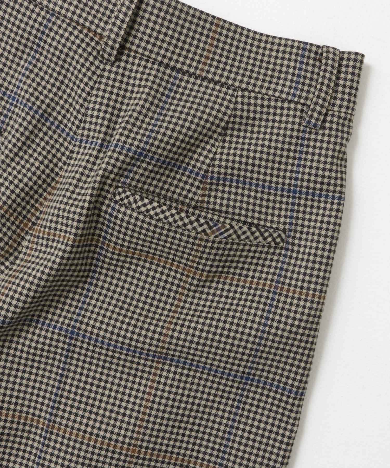 チェックワイドスラックス BROWN CHK 36