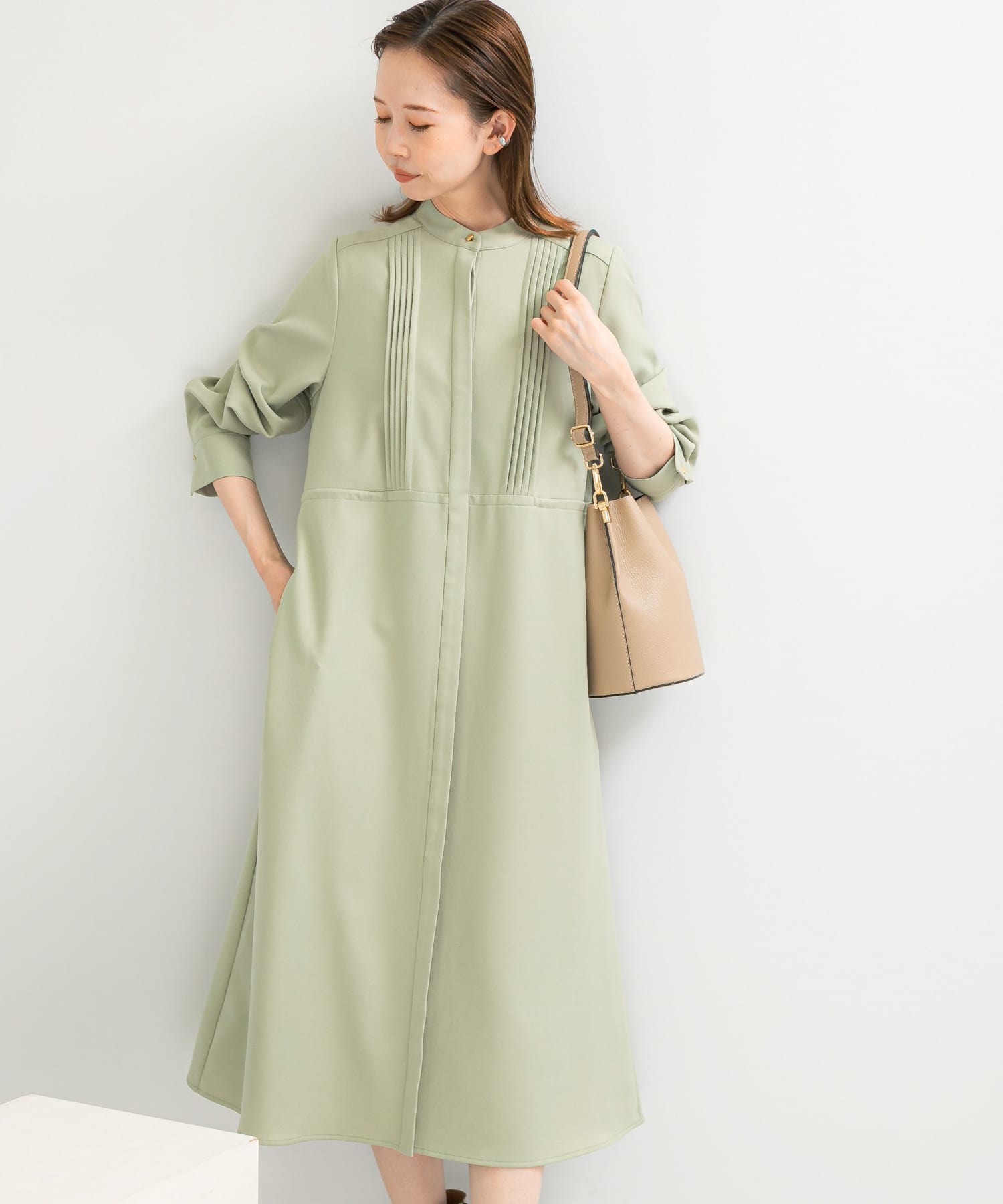 ピンタックストレートワンピース MINT FREE