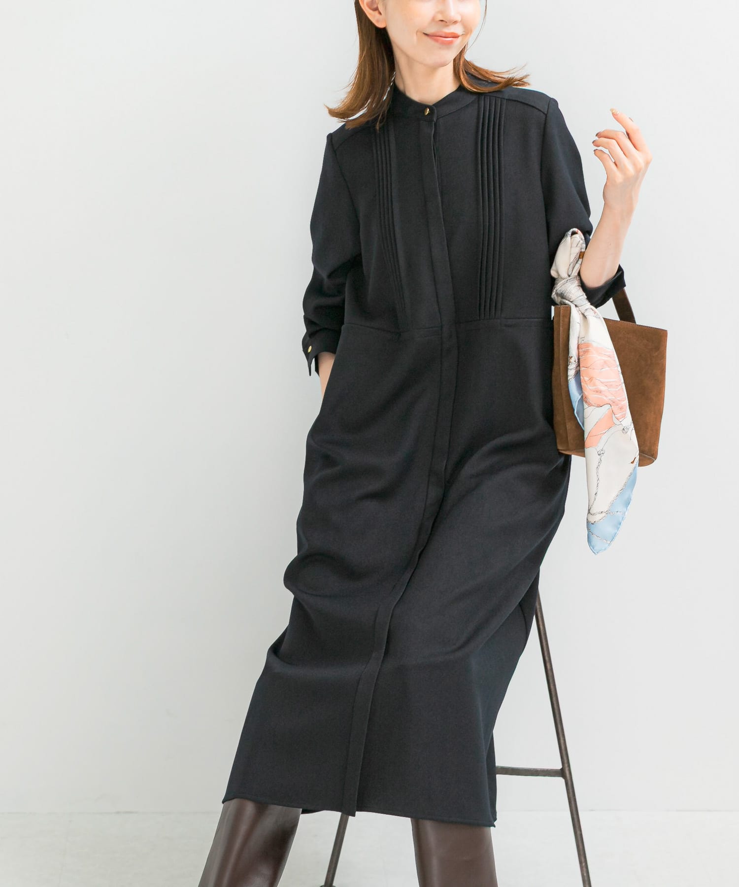流石に最終値下げ‼️極美品❗️AKRIS 半袖ワンピース パワショル半袖ワンピース[品番：IGAW0003428]｜axes femme
