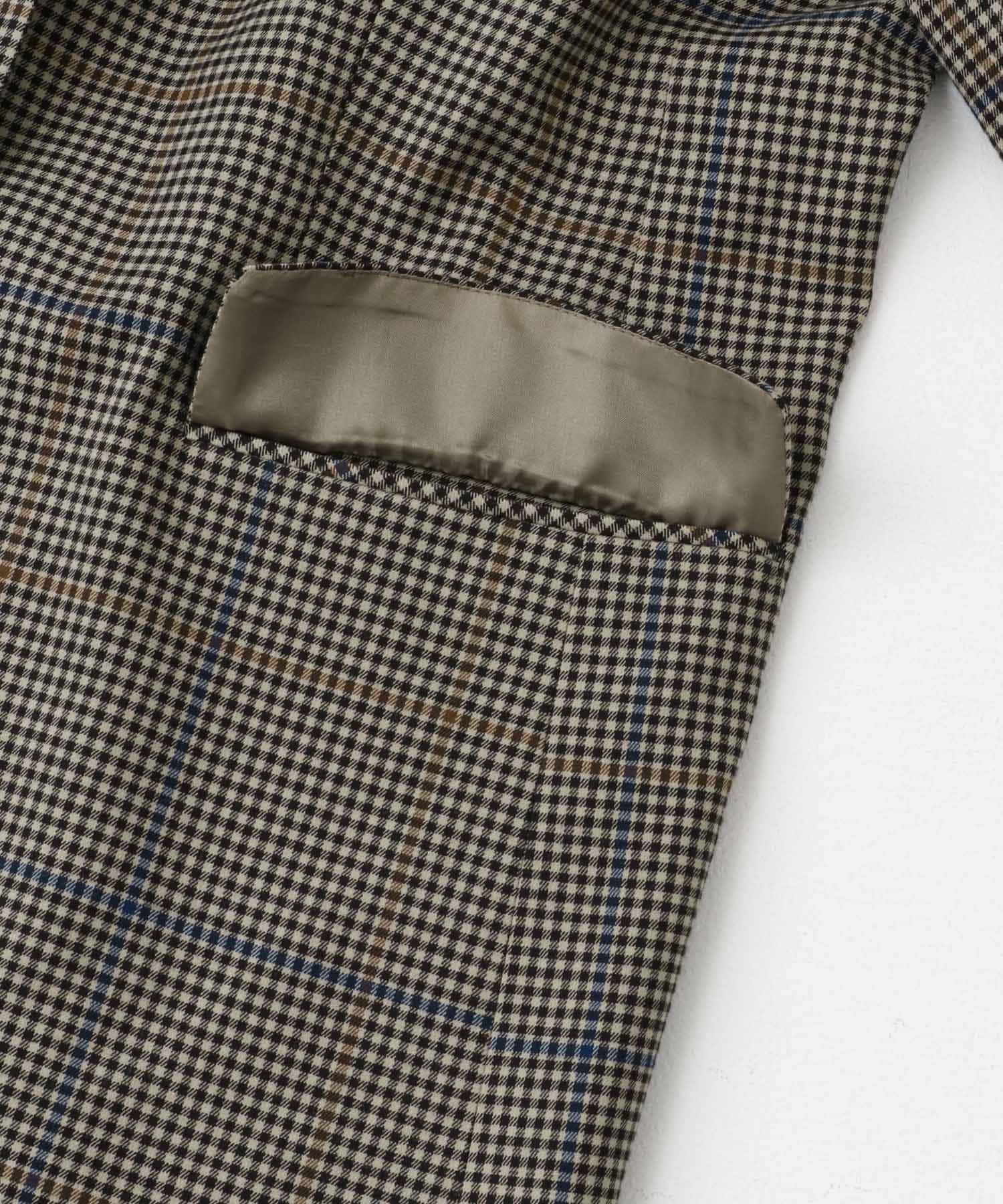 チェックテーラードジャケット BROWN CHK 36