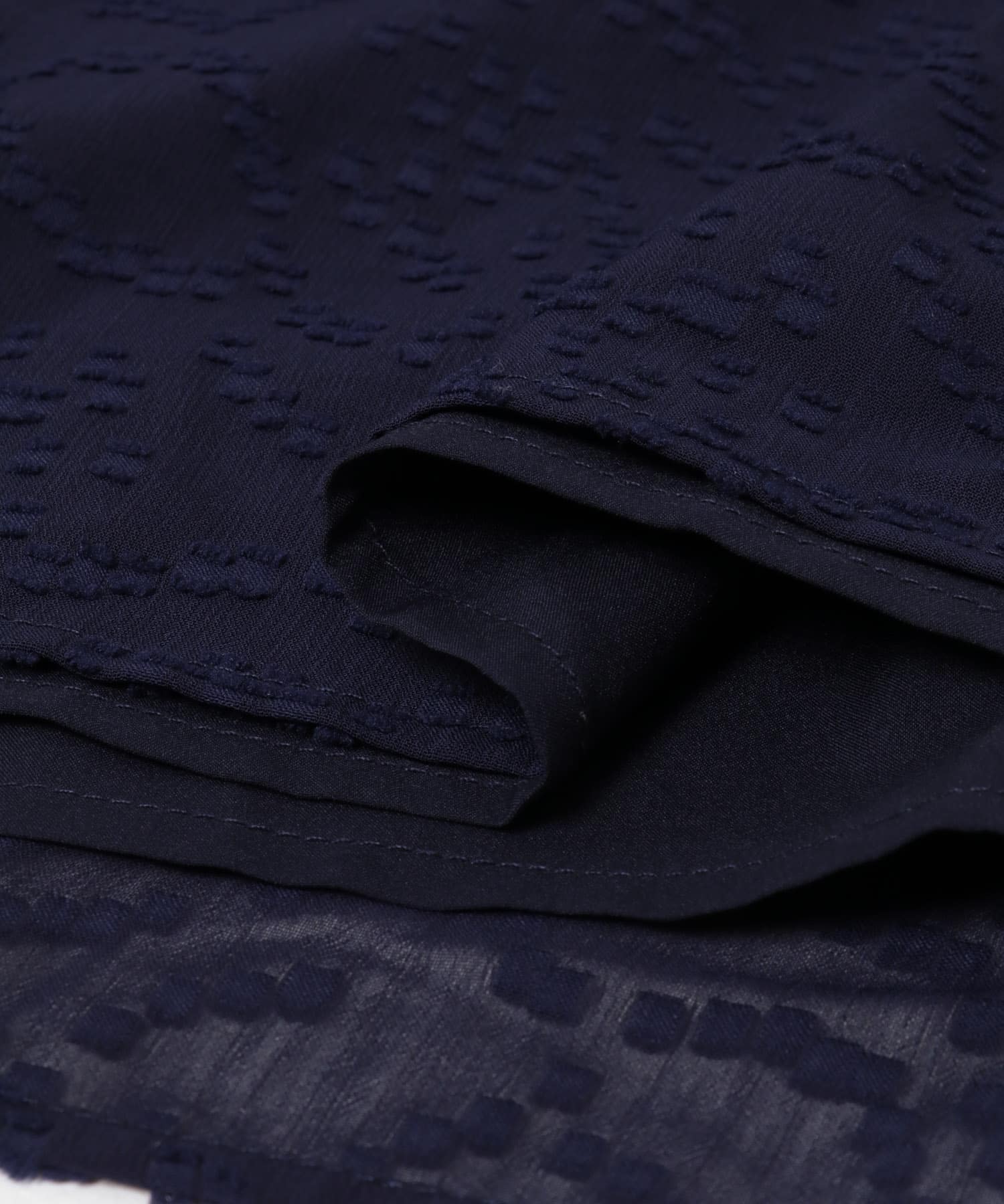 ジャガードギャザーパフドレス NAVY FREE