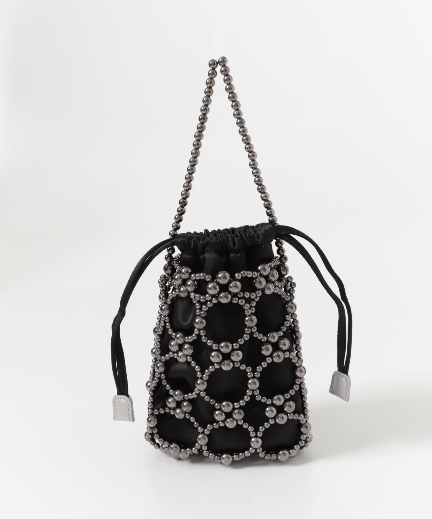 ビーズデザインハンドバッグ BLACK -