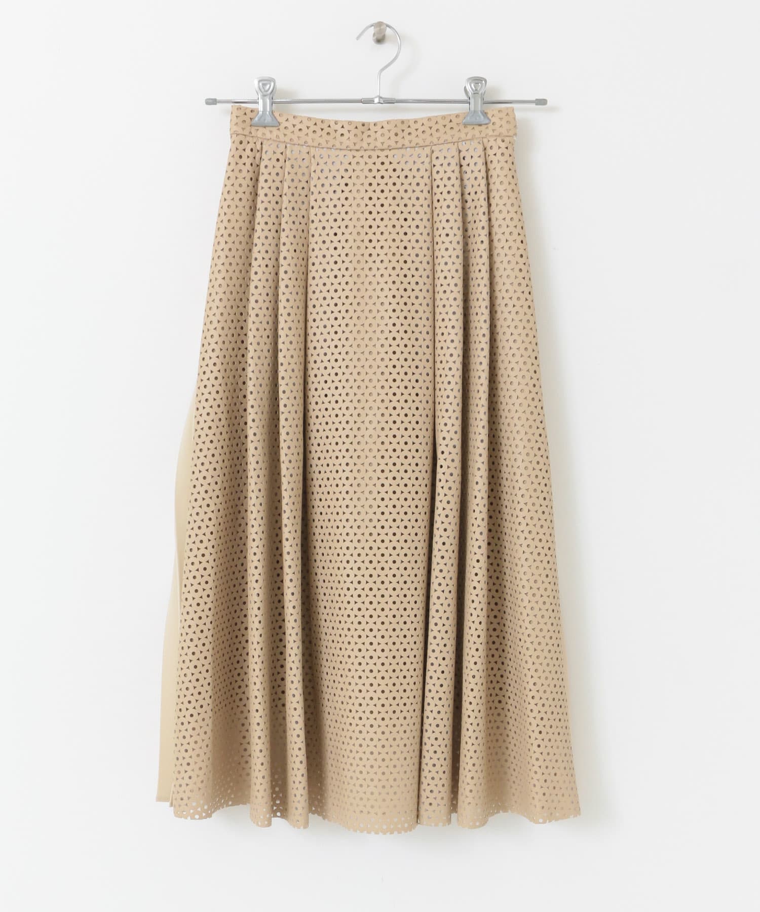 Lirica　punching pleats skirt BEIGE 0