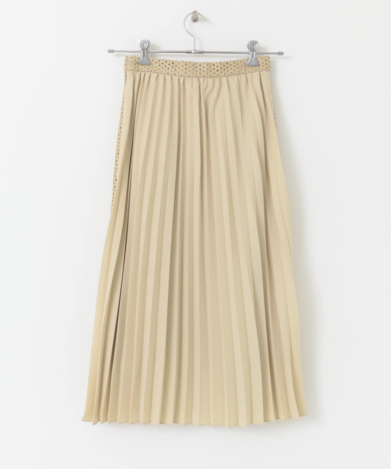 Lirica　punching pleats skirt BEIGE 0