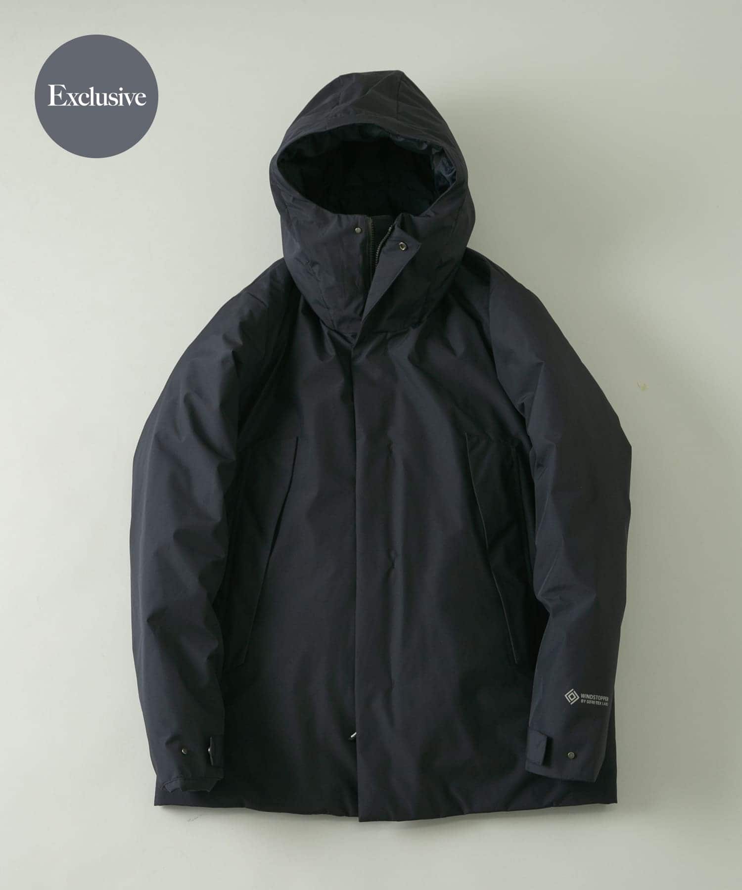 『別注』+phenix　WINDSTOPPER by GORE-TEX LABS ダウンジャケット NAVY S