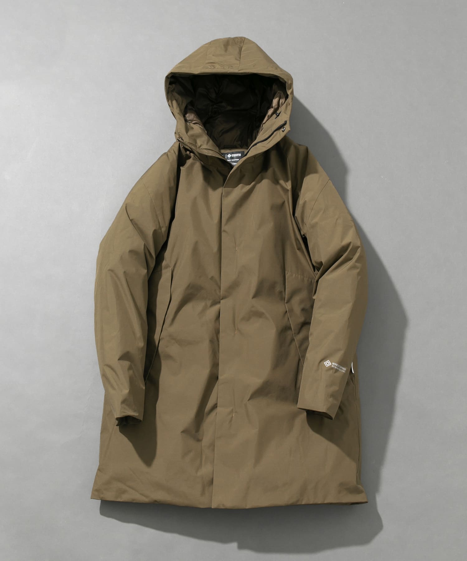『別注』+phenix　WINDSTOPPER by GORE-TEX LABS ダウンコート BROWN S