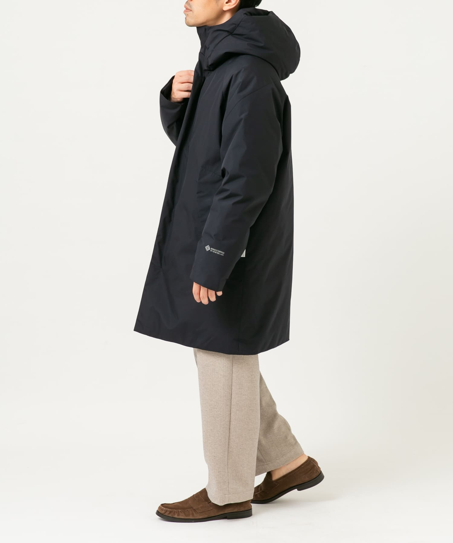 『別注』+phenix　WINDSTOPPER by GORE-TEX LABS ダウンコート NAVY M