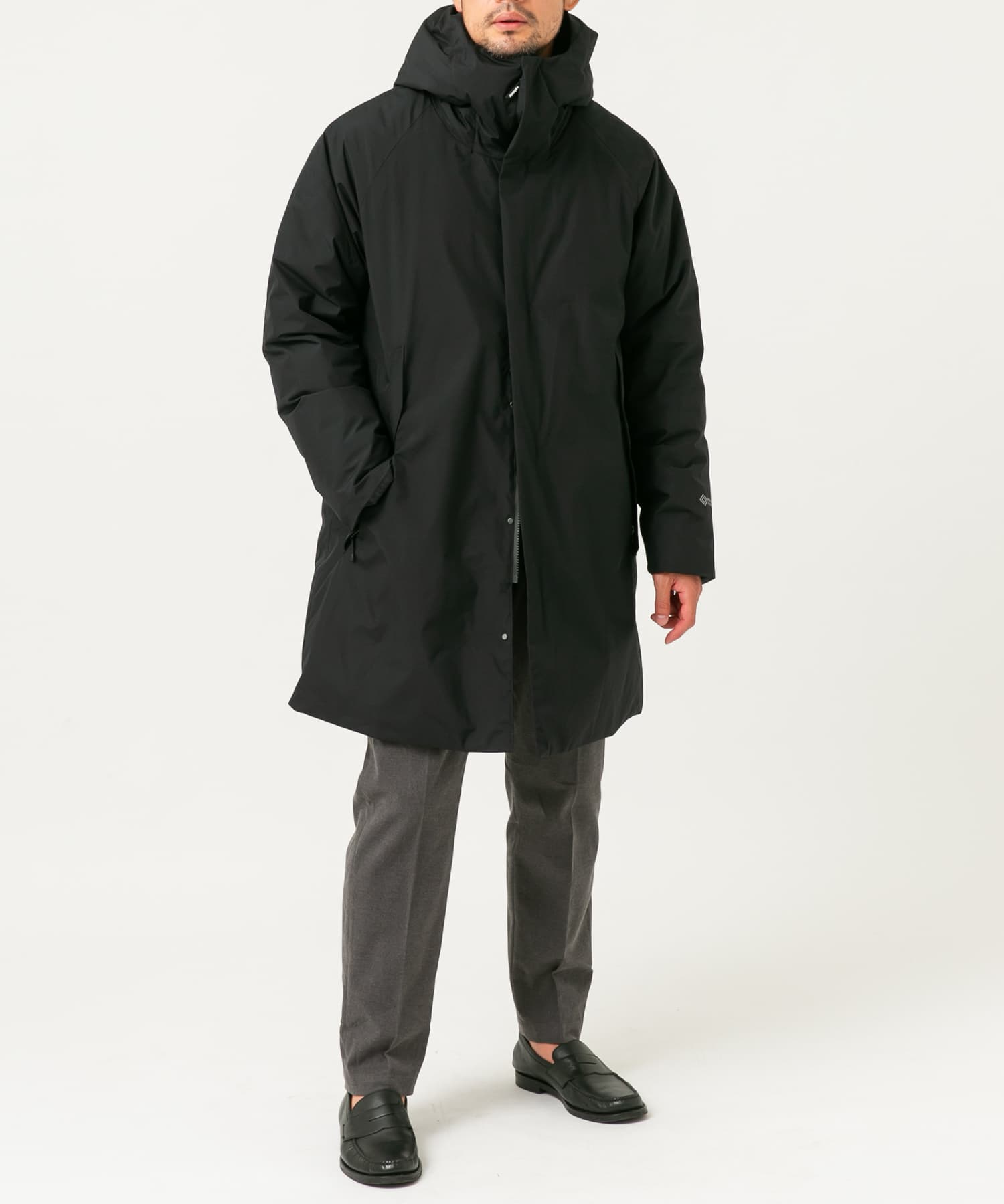 『別注』+phenix　WINDSTOPPER by GORE-TEX LABS ダウンコート BLACK S
