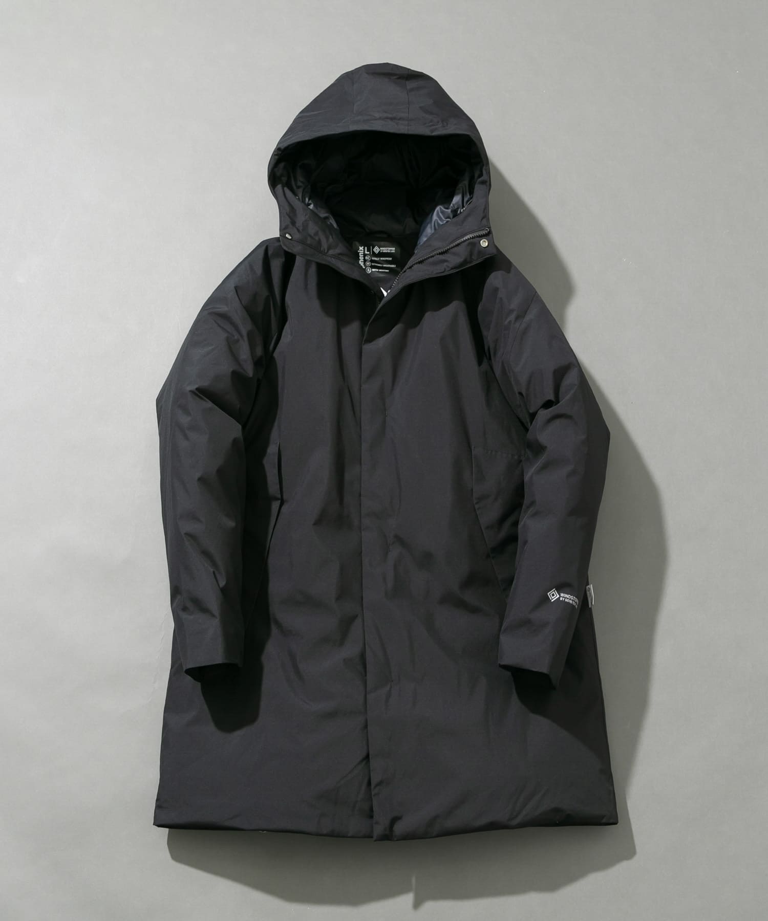 『別注』+phenix　WINDSTOPPER by GORE-TEX LABS ダウンコート BLACK S