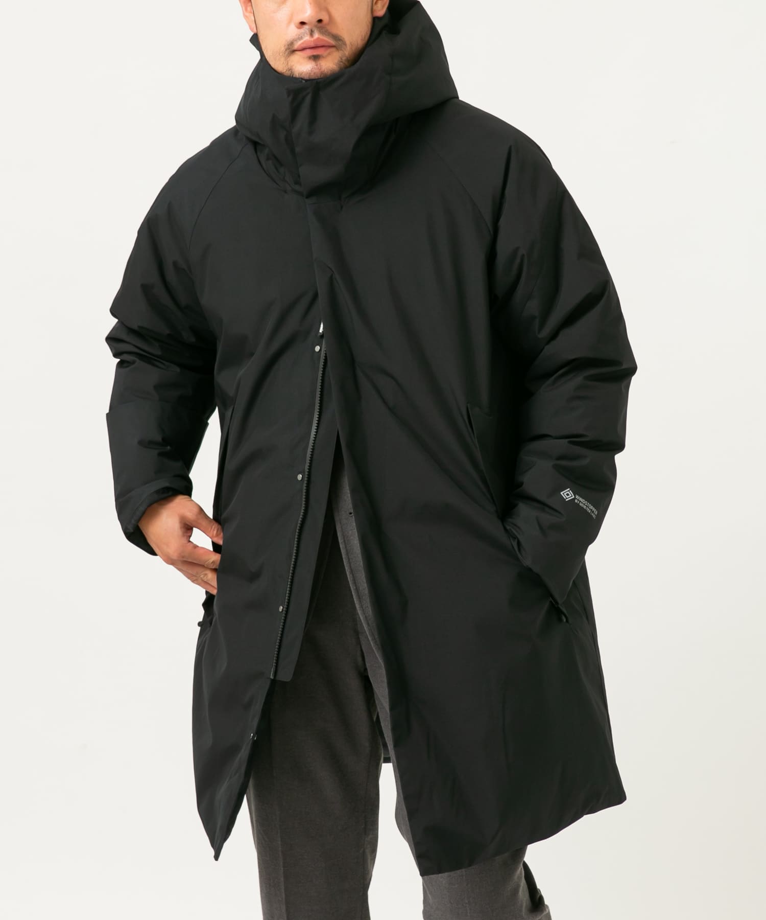 『別注』+phenix　WINDSTOPPER by GORE-TEX LABS ダウンコート BLACK S