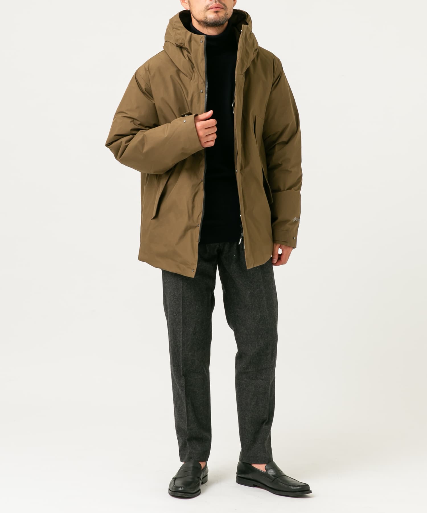 『別注』+phenix　WINDSTOPPER by GORE-TEX LABS ダウンジャケット BROWN M