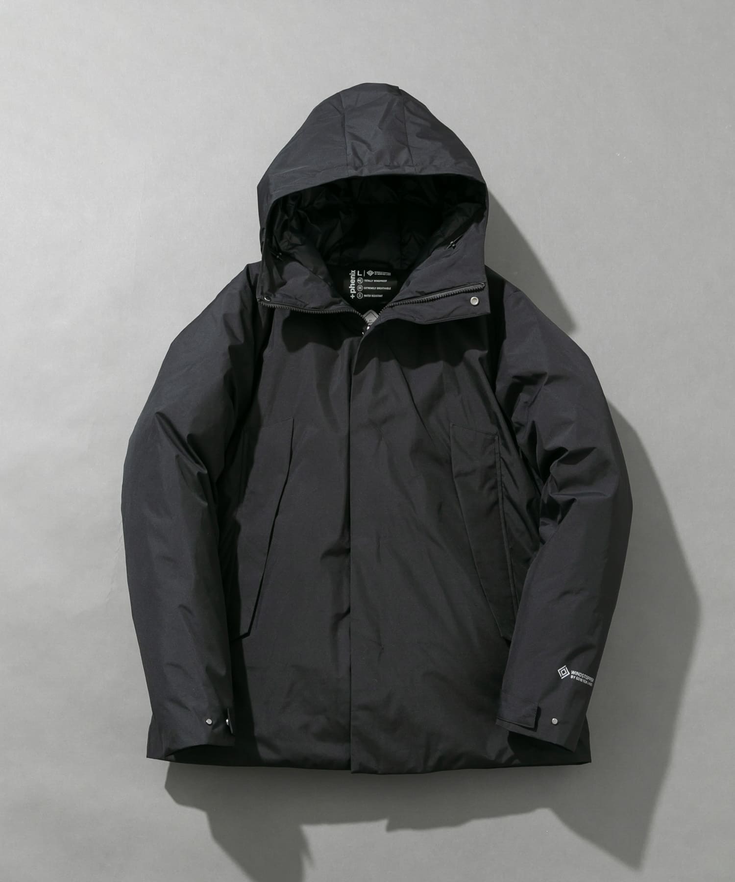 『別注』+phenix　WINDSTOPPER by GORE-TEX LABS ダウンジャケット BLACK S