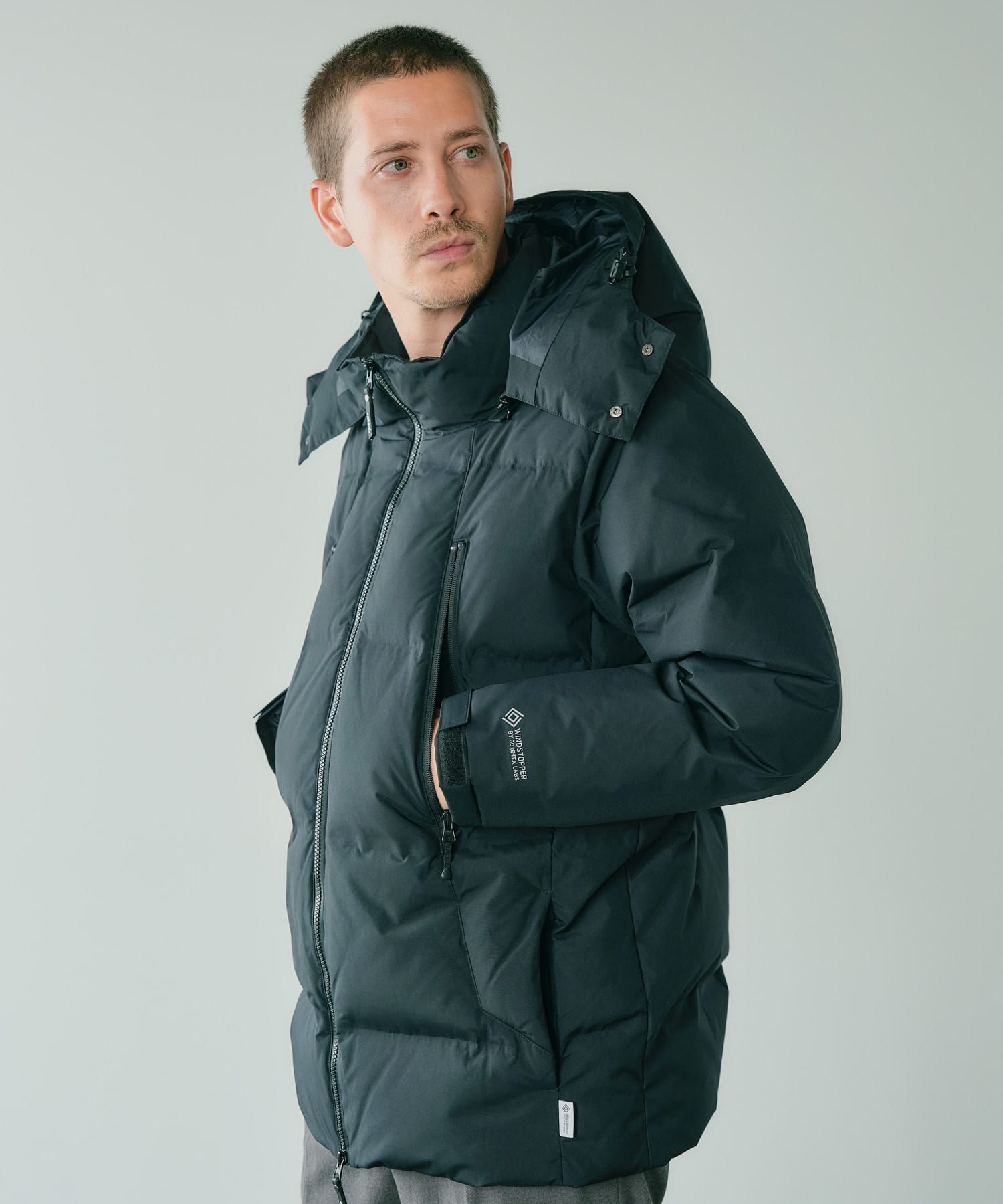 別注』+phenix WINDSTOPPER by GORE-TEX LABS 2WAYダウンJK(M BLACK