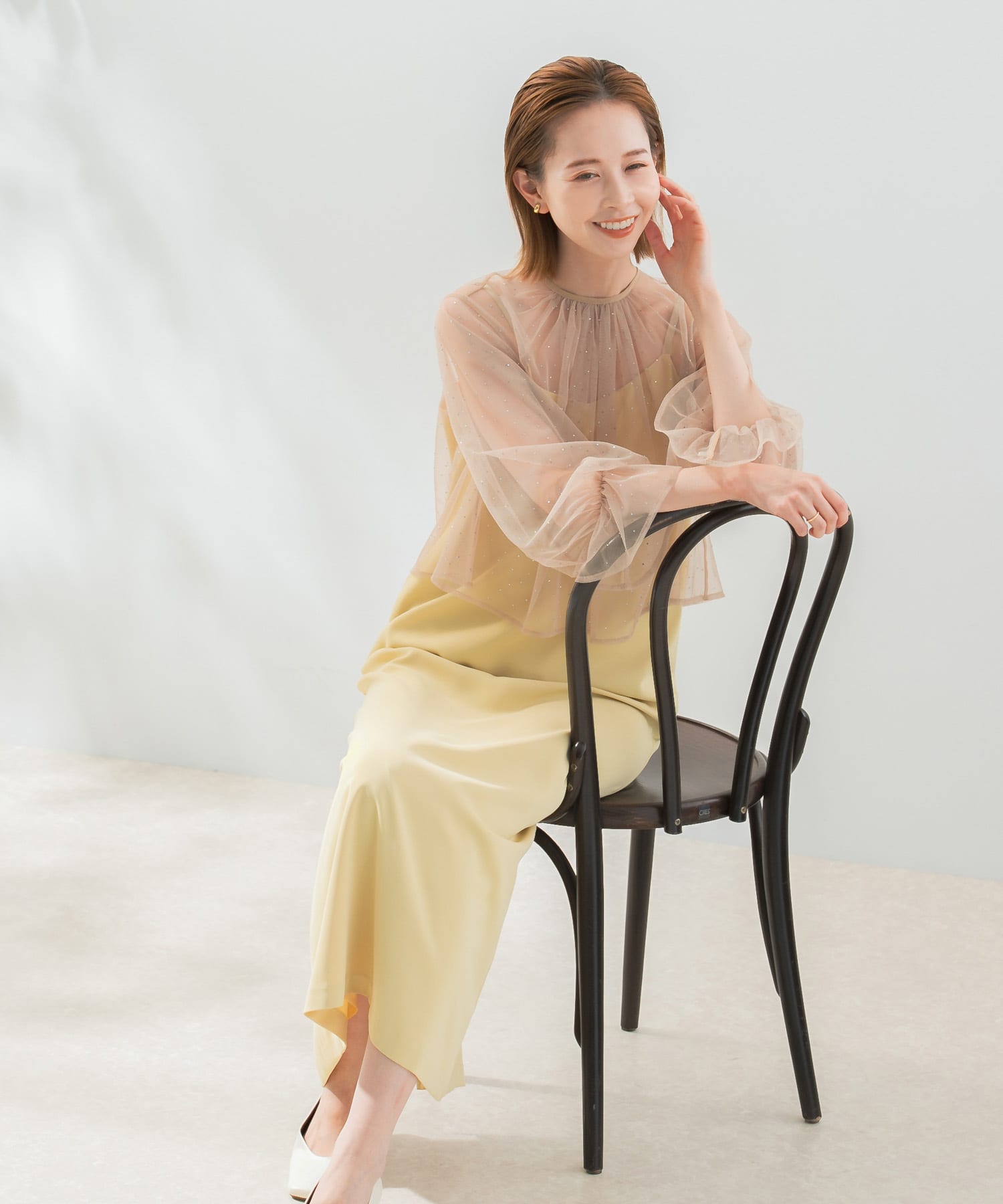 『別注』kaene×ROSSO　ラインストーンチュールセットドレス