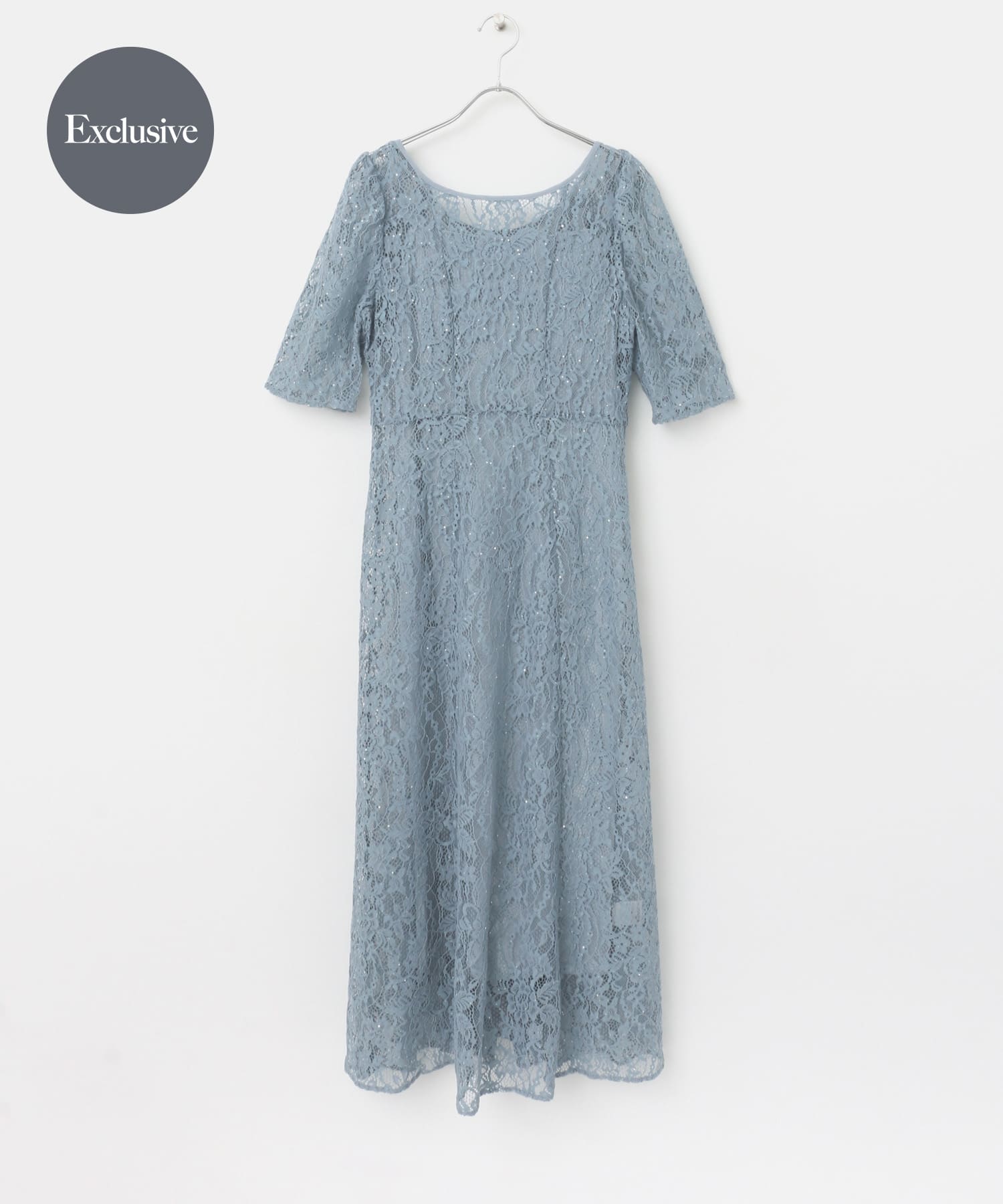 別注』kaene×ROSSO スパンコールレースドレス(38 mintbeige): ドレス