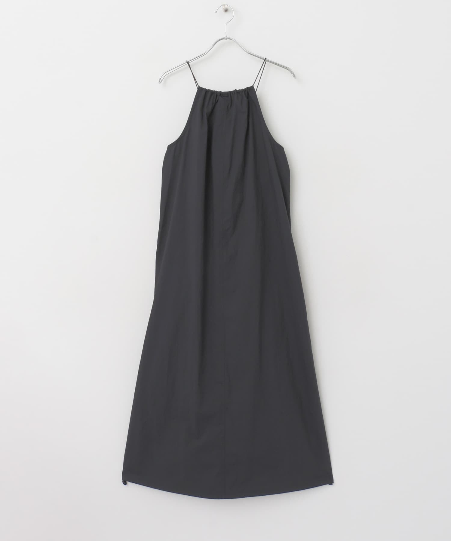 le　HALTER-NECK DRAWSTRING ONE-PIECE BLACK FREE