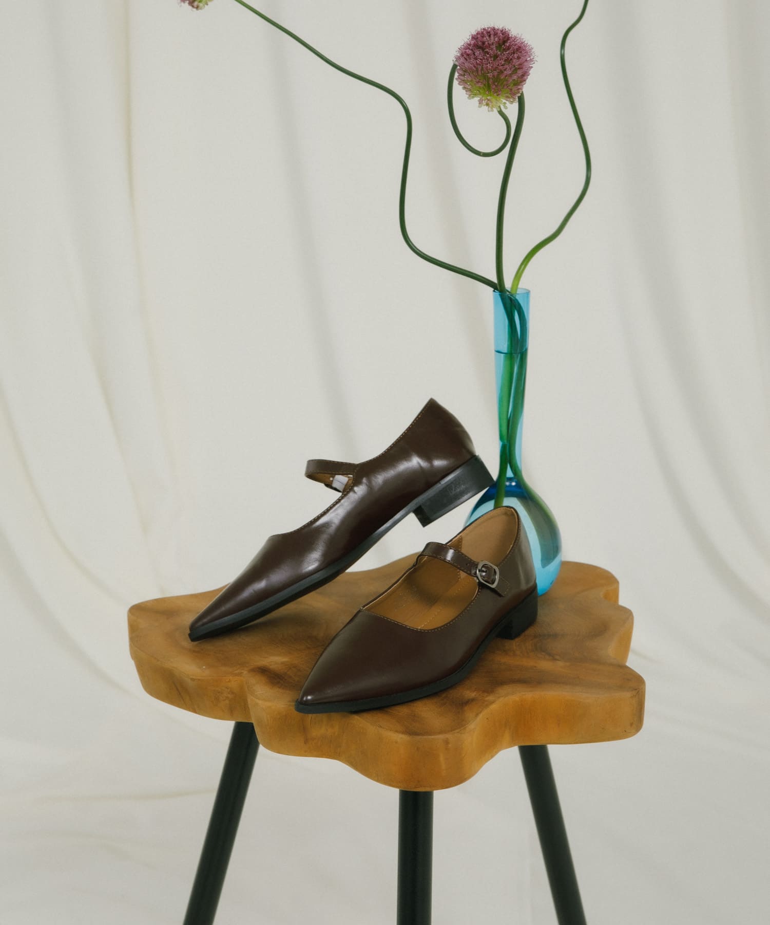 MOHI　ストラップフラットシューズ MARRON 36