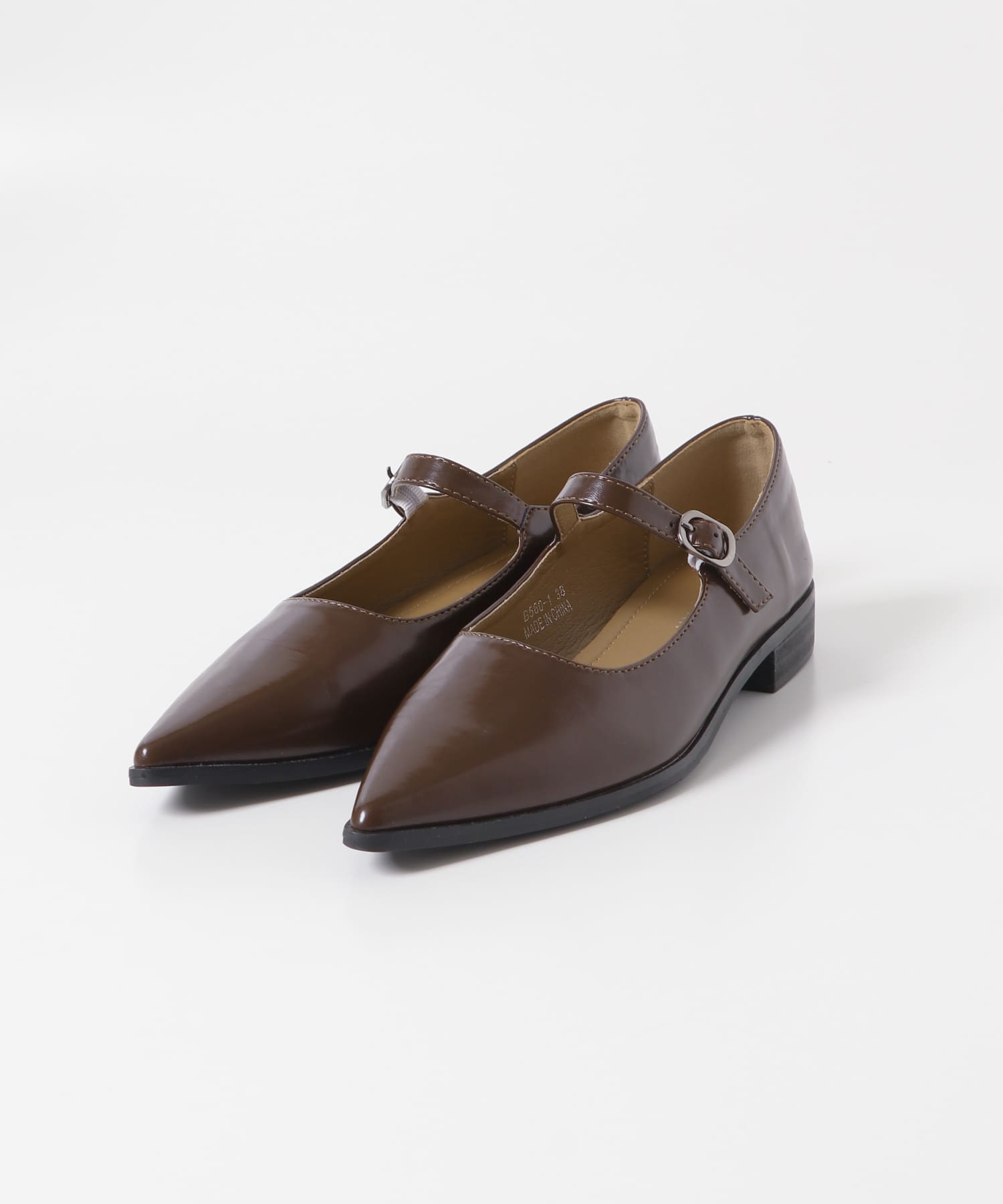 MOHI　ストラップフラットシューズ MARRON 36