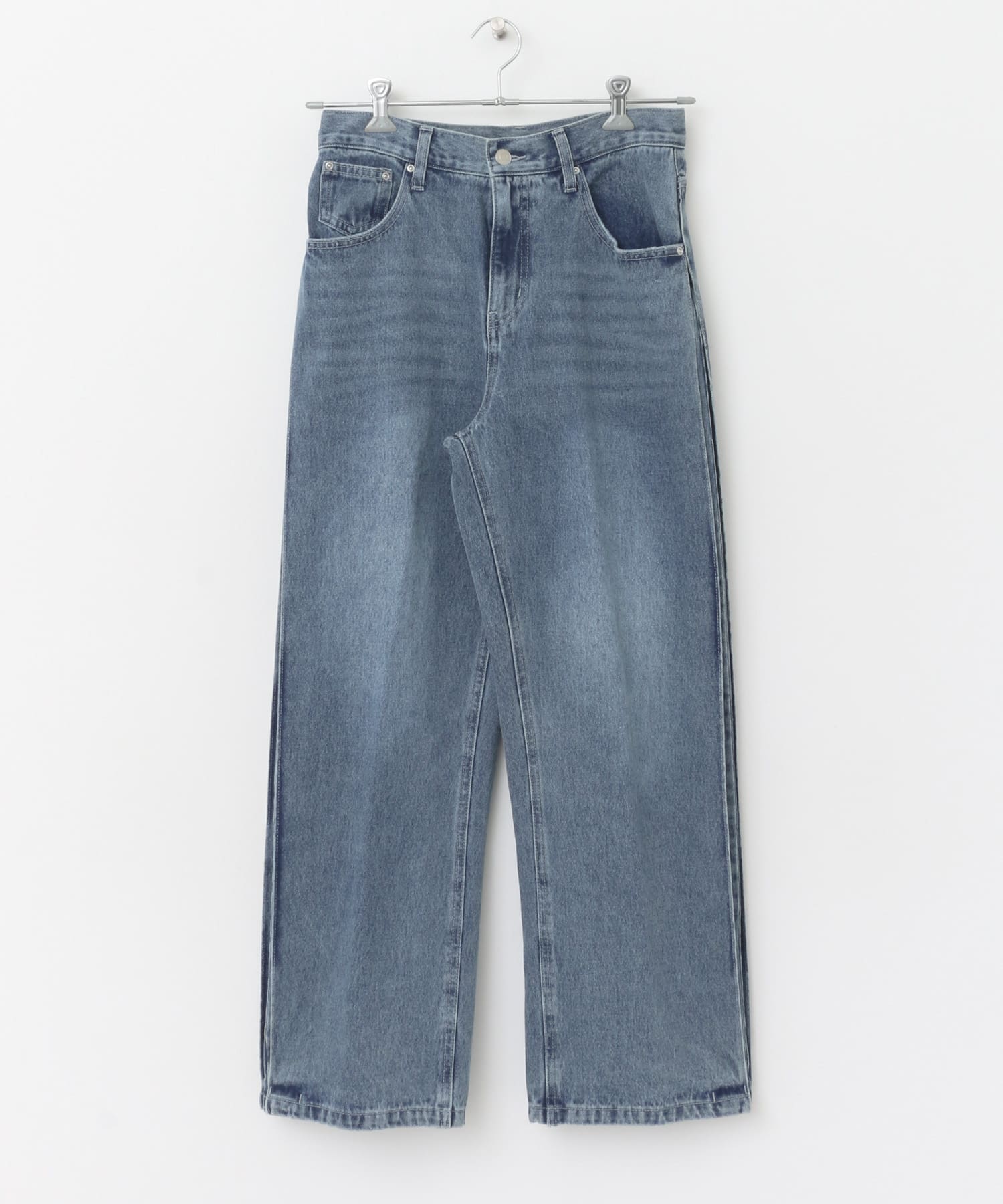 YENN　SIDE PLEATED DENIM PANTS BLUE 34