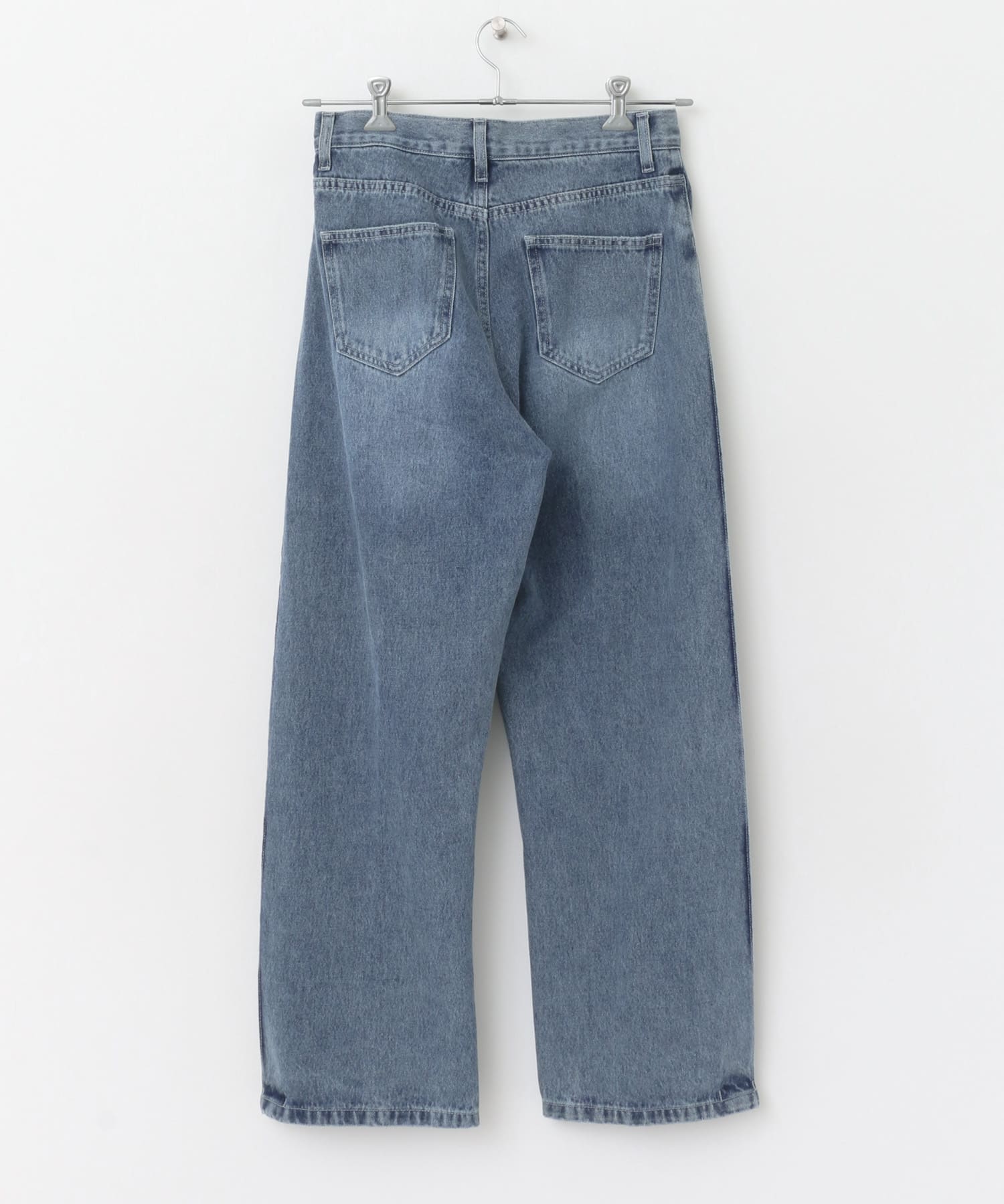 YENN　SIDE PLEATED DENIM PANTS BLUE 34