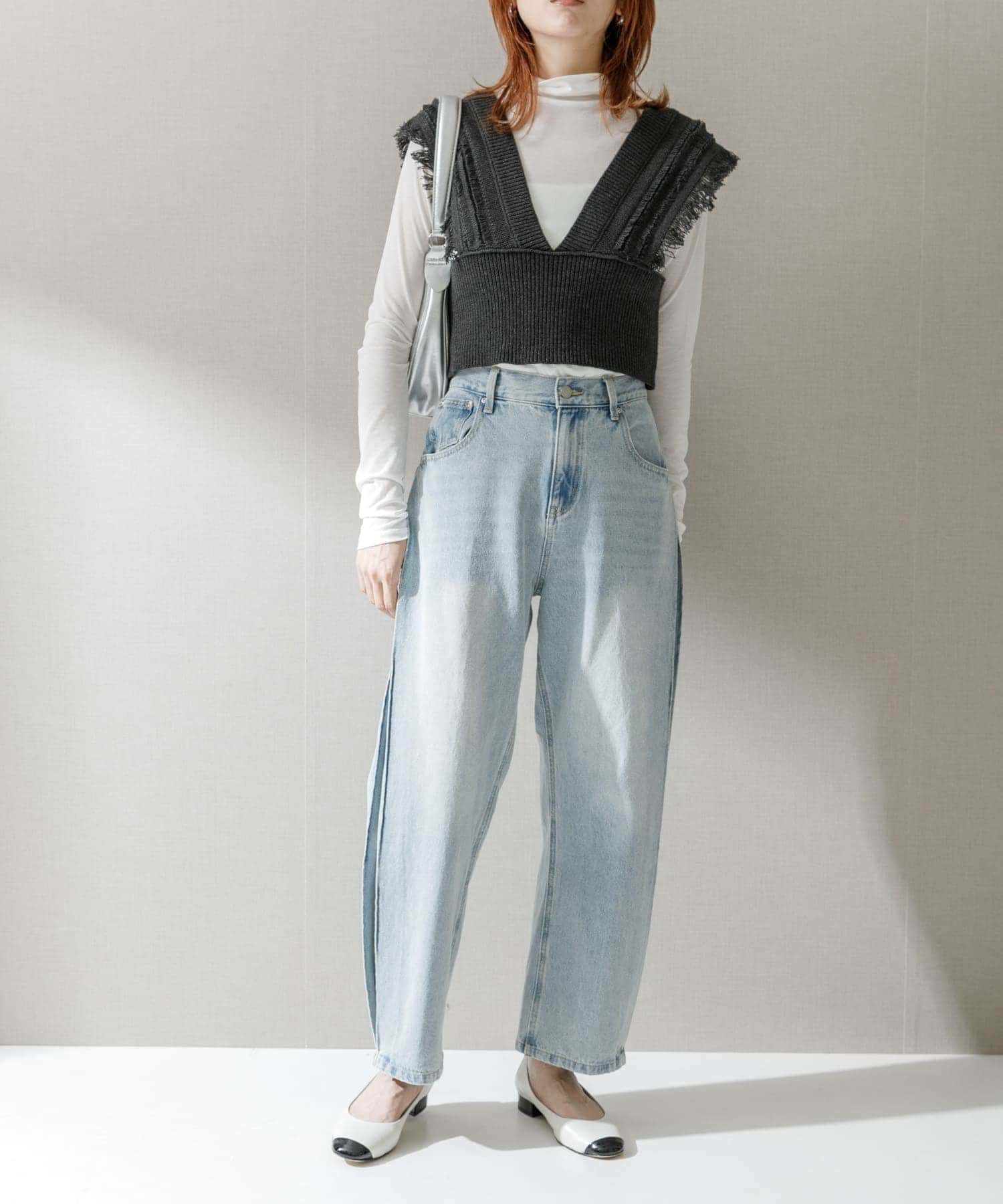 YENN SIDE PLEATED DENIM PANTS(34 LBLUE): ボトム｜URBAN RESEARCH