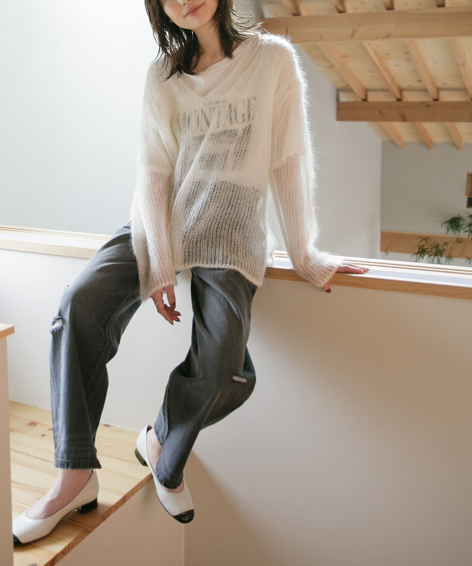 YENN CURVED SEAM DENIM PANTS(36 GRAY): ボトム｜URBAN RESEARCH公式