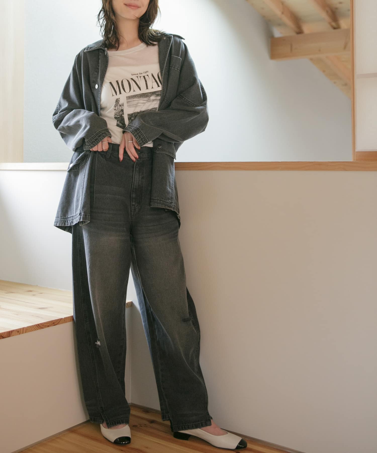 YENN CURVED SEAM DENIM PANTS(36 GRAY): ボトム｜URBAN RESEARCH公式