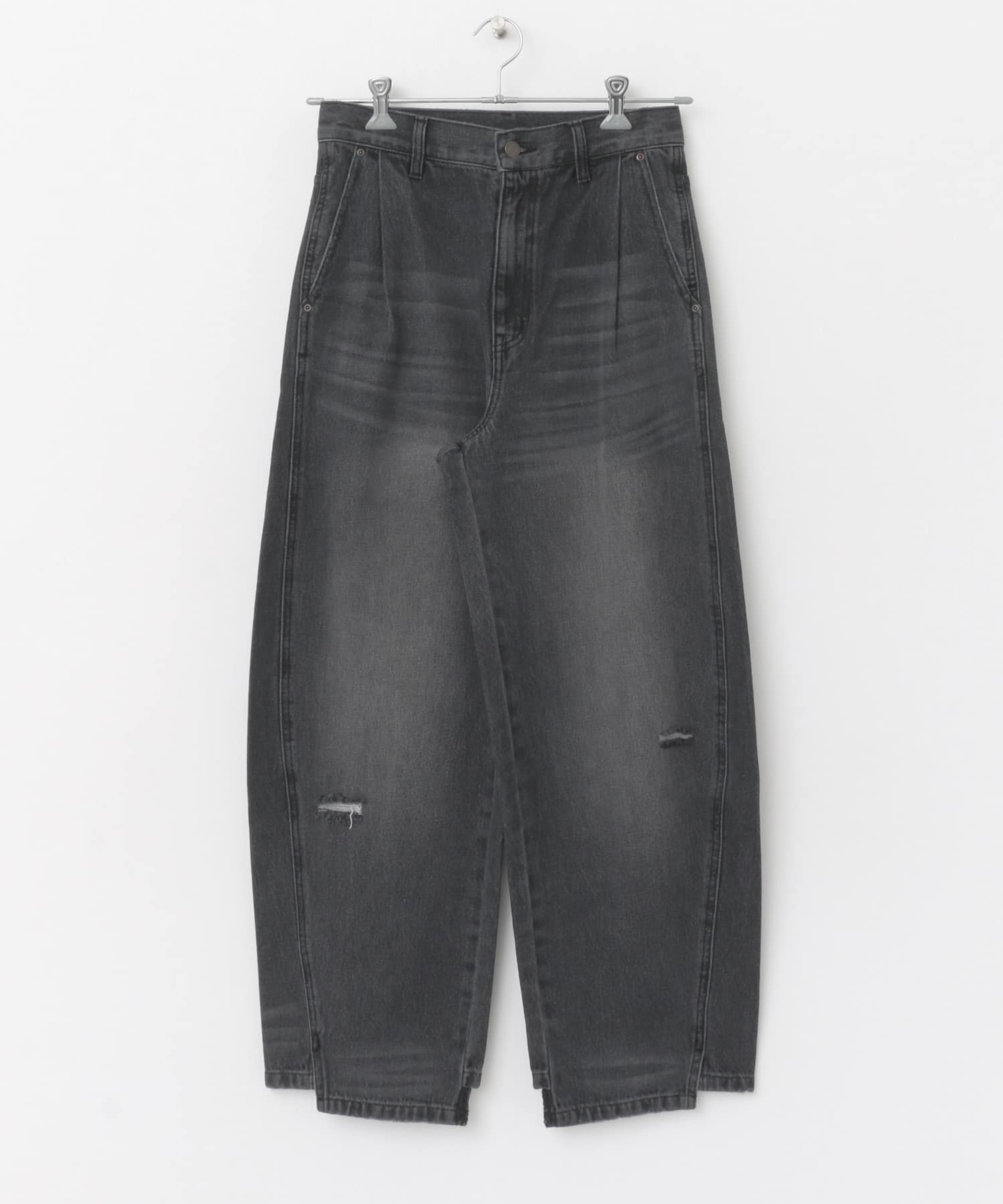 YENN　CURVED SEAM DENIM PANTS GRAY 36