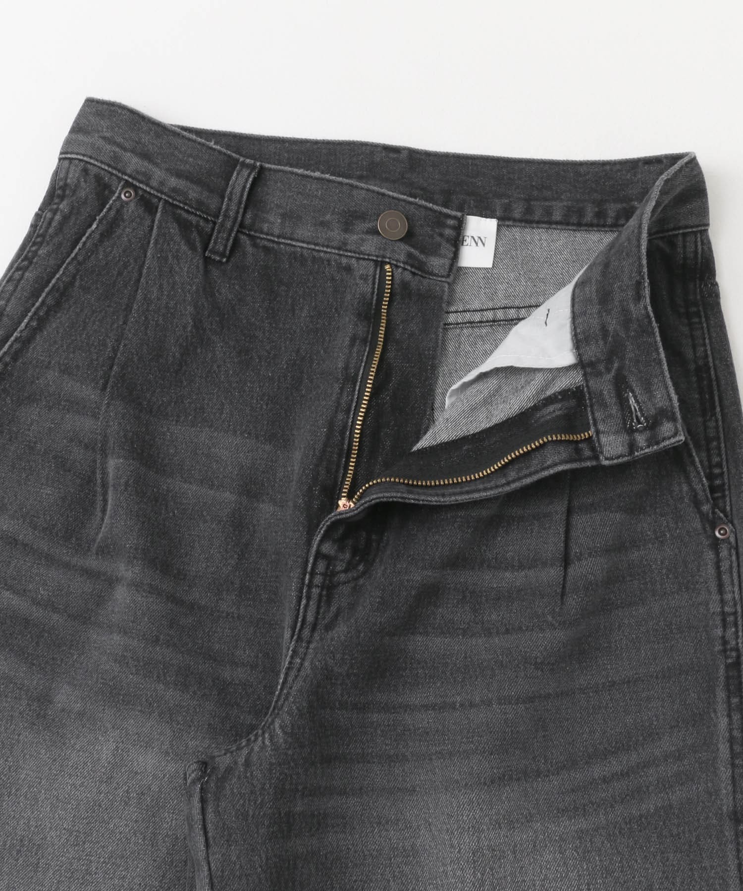 YENN　CURVED SEAM DENIM PANTS GRAY 36