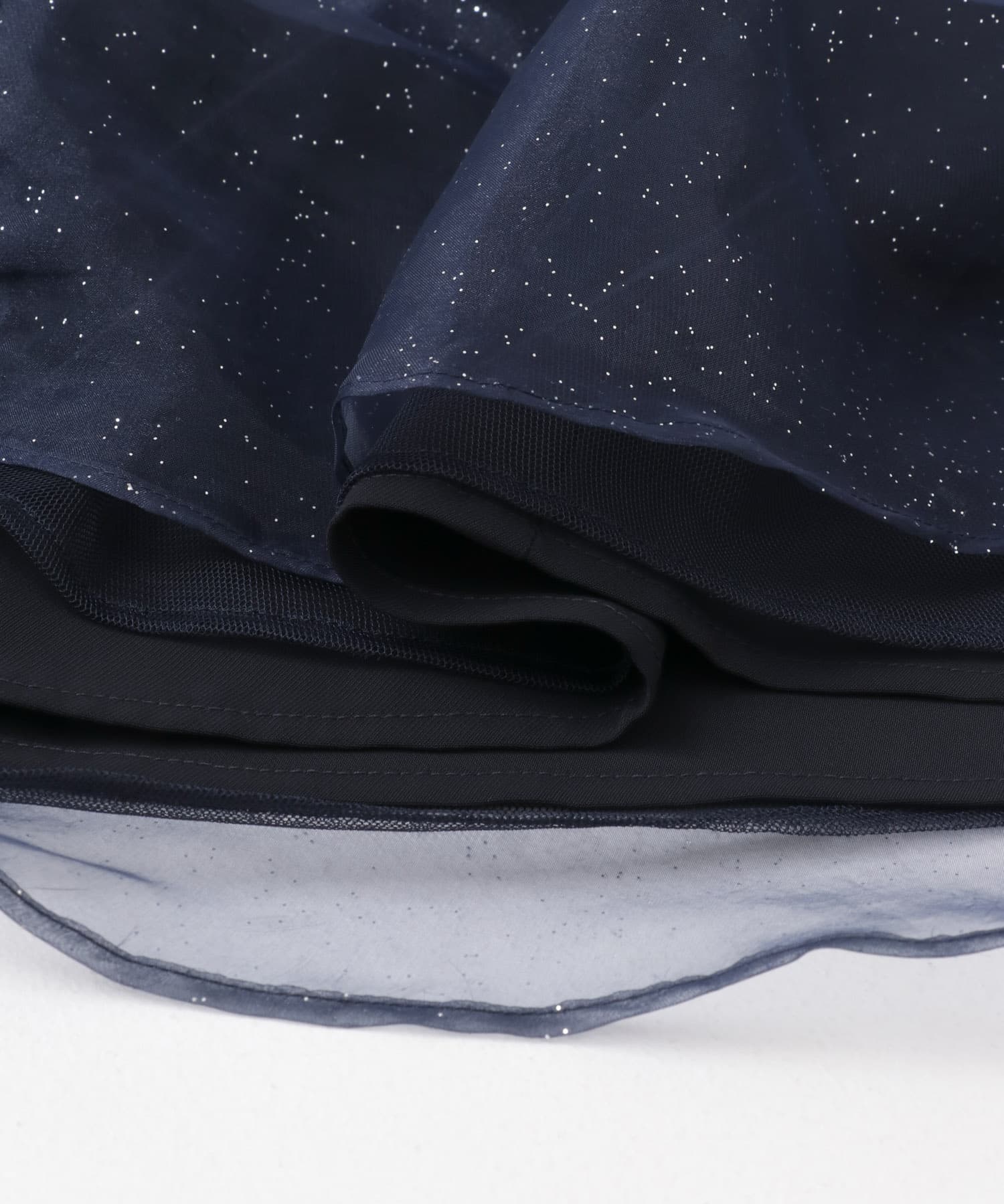 kaene　ラメミックスステッチレースドレス navy 38