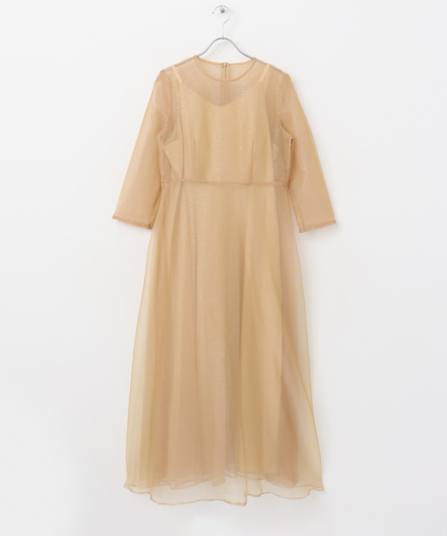 kaene　ラメミックスステッチレースドレス yellow 38