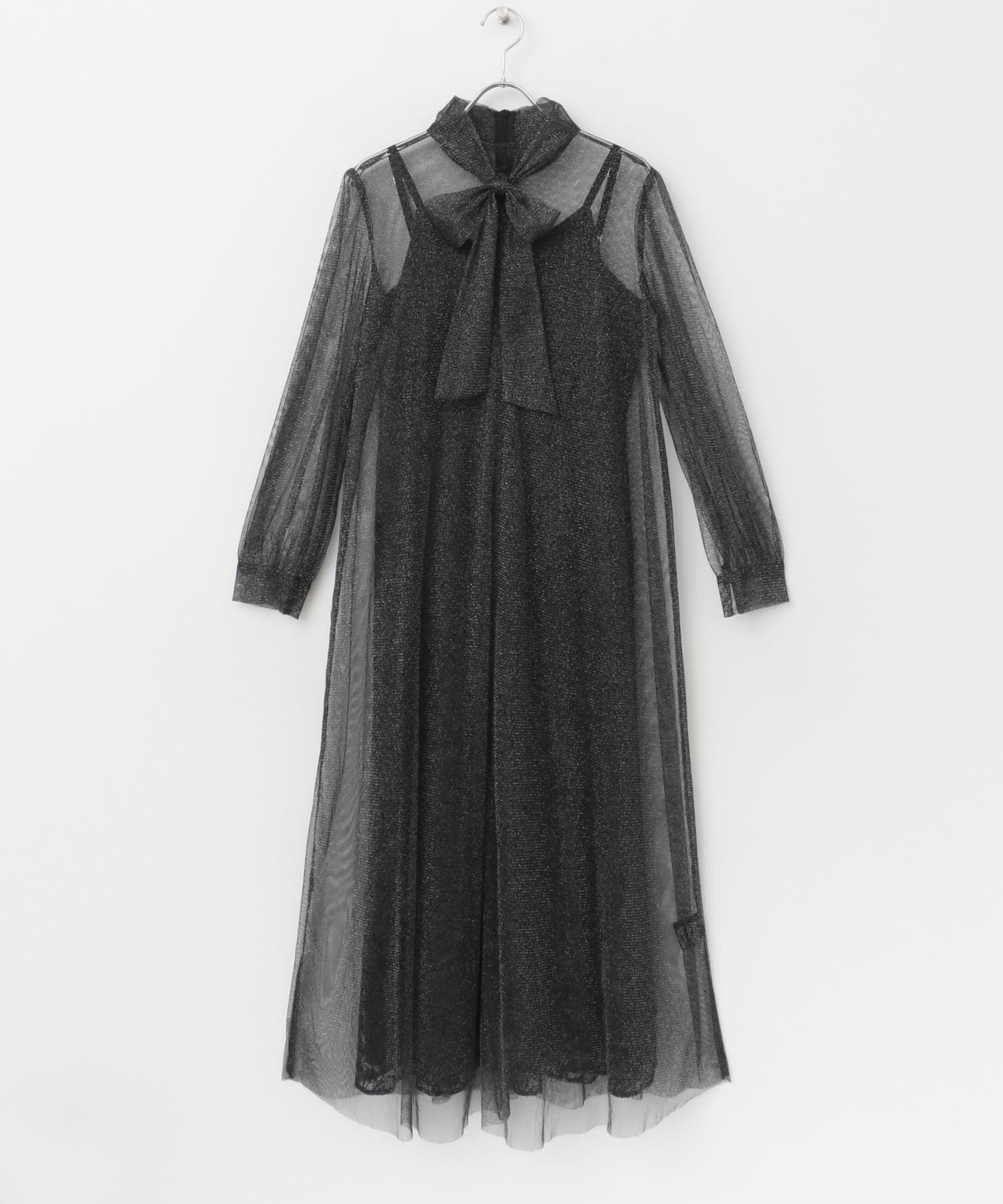 kaene ラメチュールレイヤードレースドレス(36 pinkbeige): ドレス